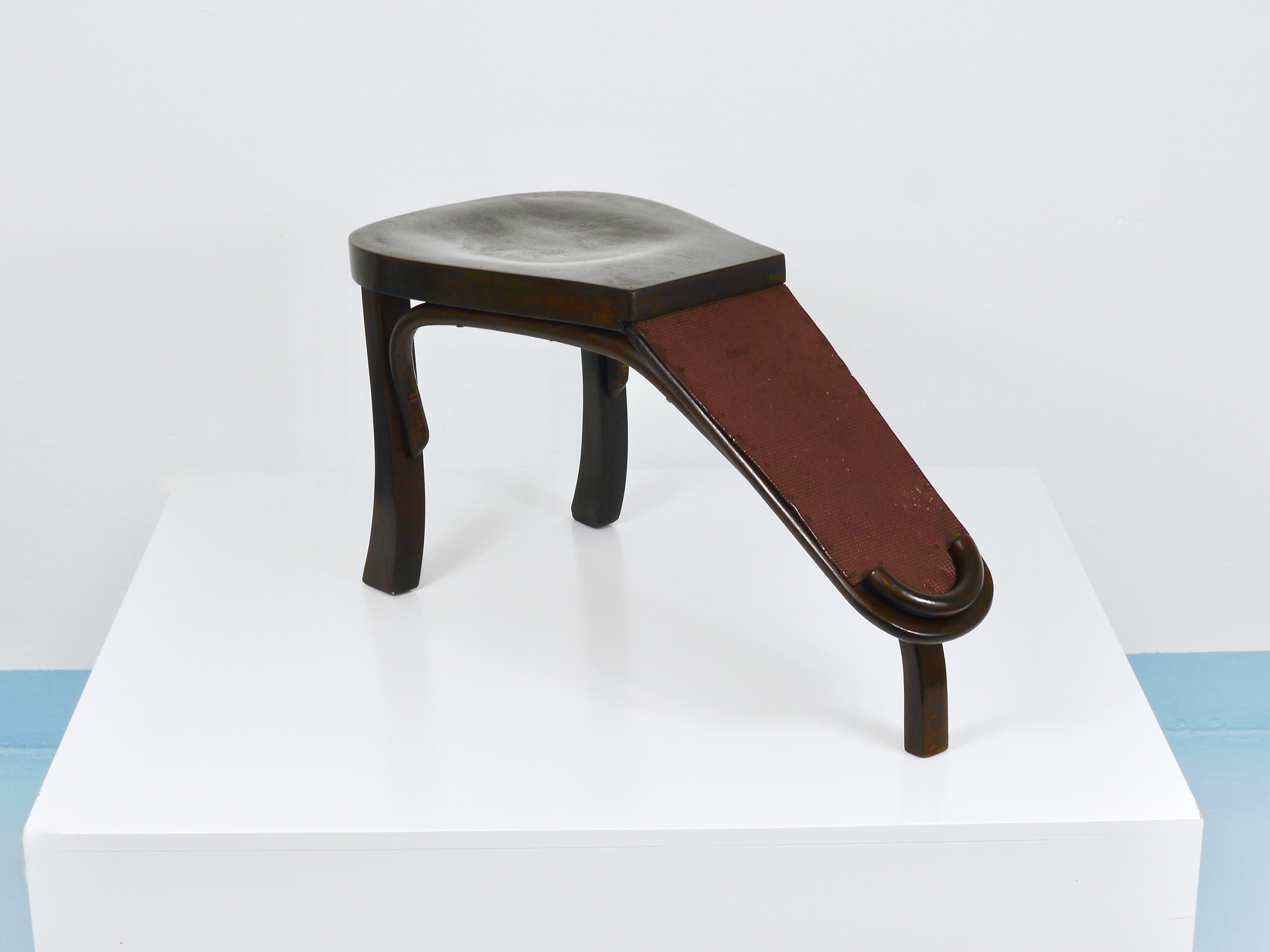 Sgabello da lustrascarpe o da toilette in legno di Thonet Art Nouveau, Vienna, Austria, 1900 in vendita 11