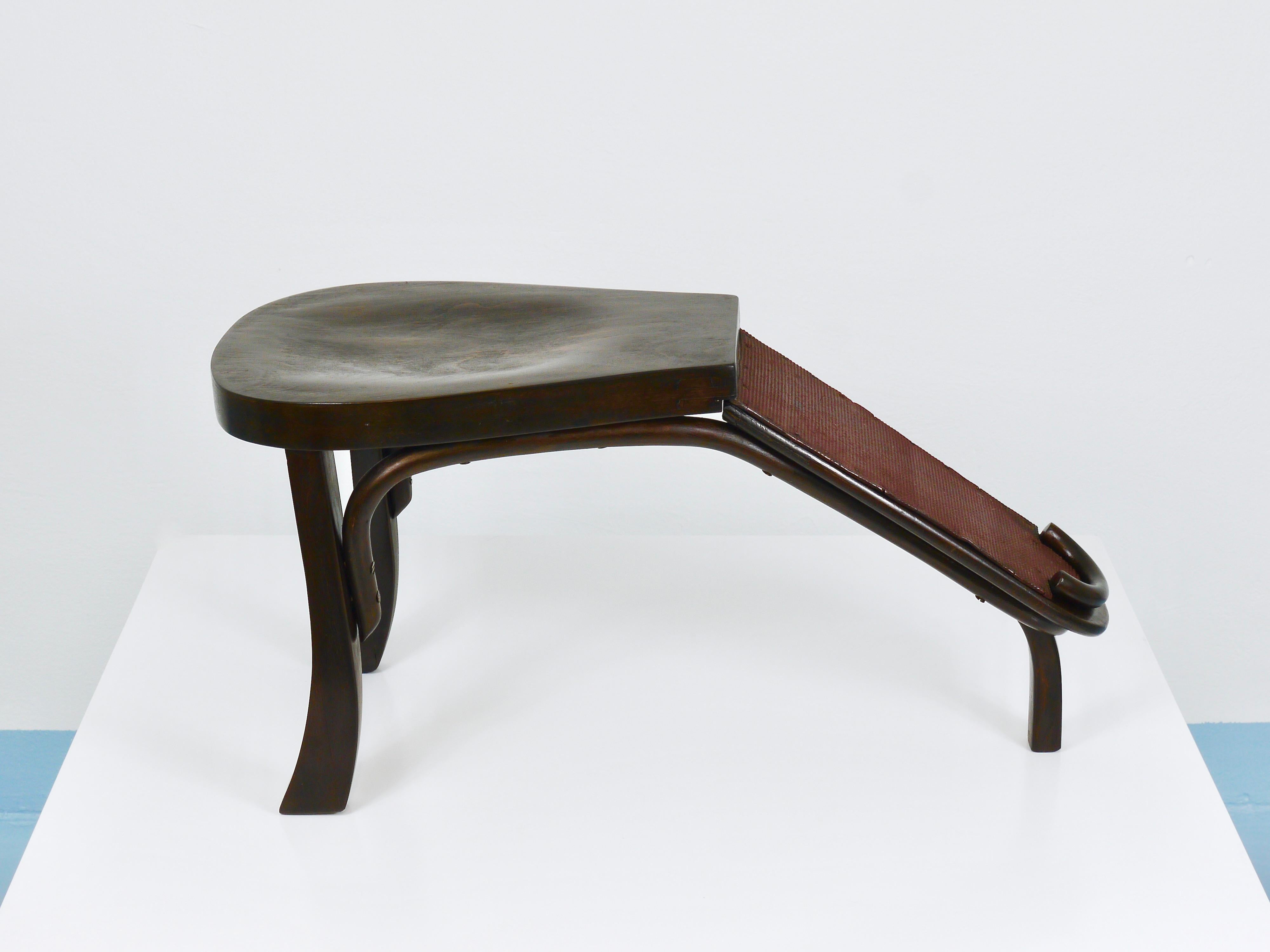 Sgabello da lustrascarpe o da toilette in legno di Thonet Art Nouveau, Vienna, Austria, 1900 in vendita 12