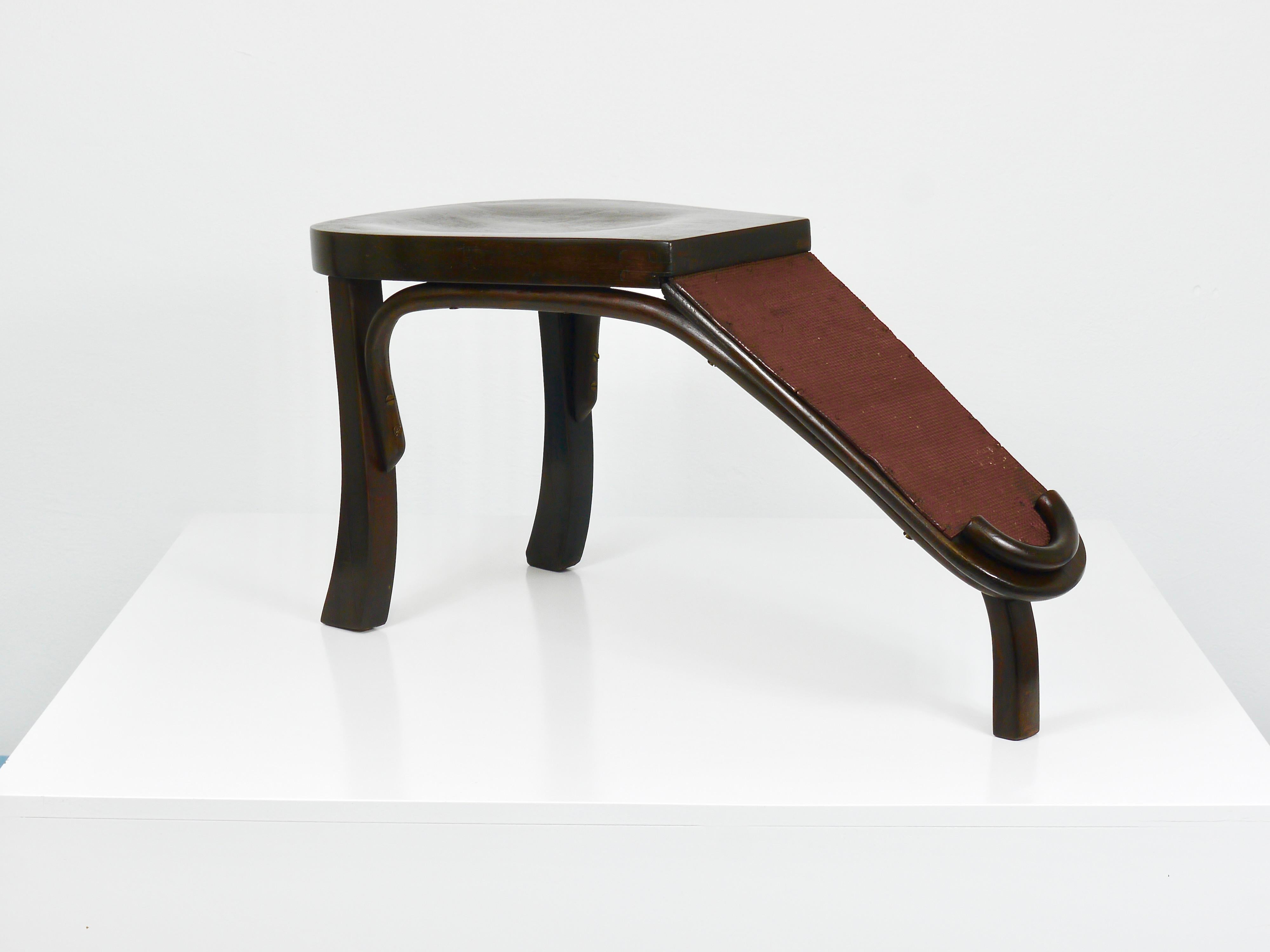 Austriaco Sgabello da lustrascarpe o da toilette in legno di Thonet Art Nouveau, Vienna, Austria, 1900 in vendita