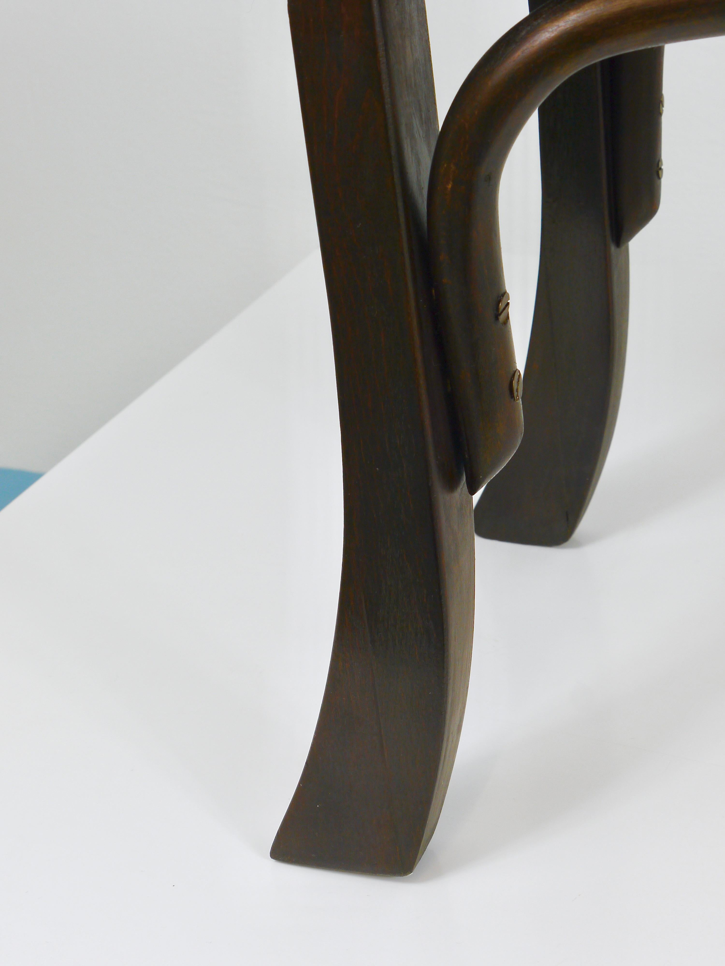 Sgabello da lustrascarpe o da toilette in legno di Thonet Art Nouveau, Vienna, Austria, 1900 in vendita 2