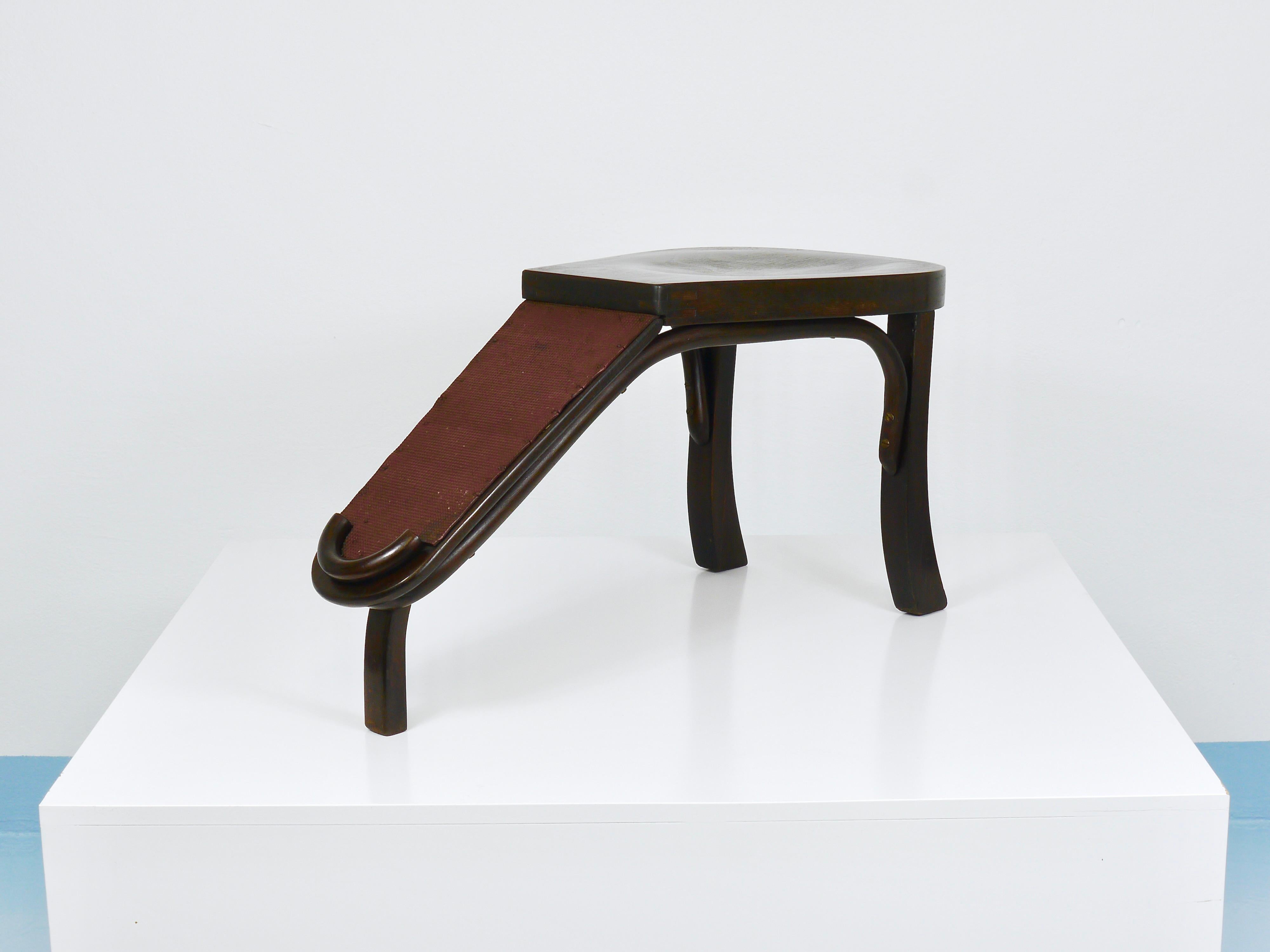 Sgabello da lustrascarpe o da toilette in legno di Thonet Art Nouveau, Vienna, Austria, 1900 in vendita 3