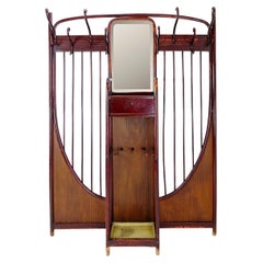 Thonet Art Nouveau Wall Mounted Coat Rack Vienna c.1900