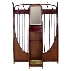 Vintage Thonet Art Nouveau Wall Mounted Coat Rack, Vienna, circa 1900