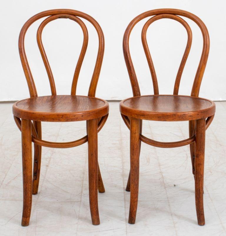 Pair of Thonet Attributed Bent Wood Side Chairs, apparently unmarked. Provenance: From a New York City estate. 
