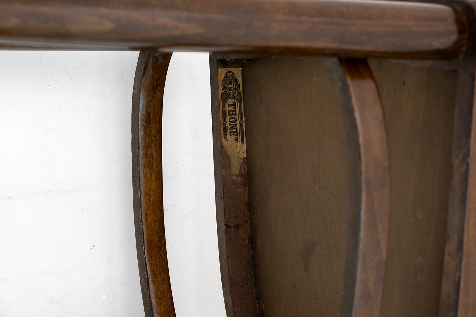 Thonet Austrian Curved Wood Two Chairs and Loveseat Bench, 1920s 13