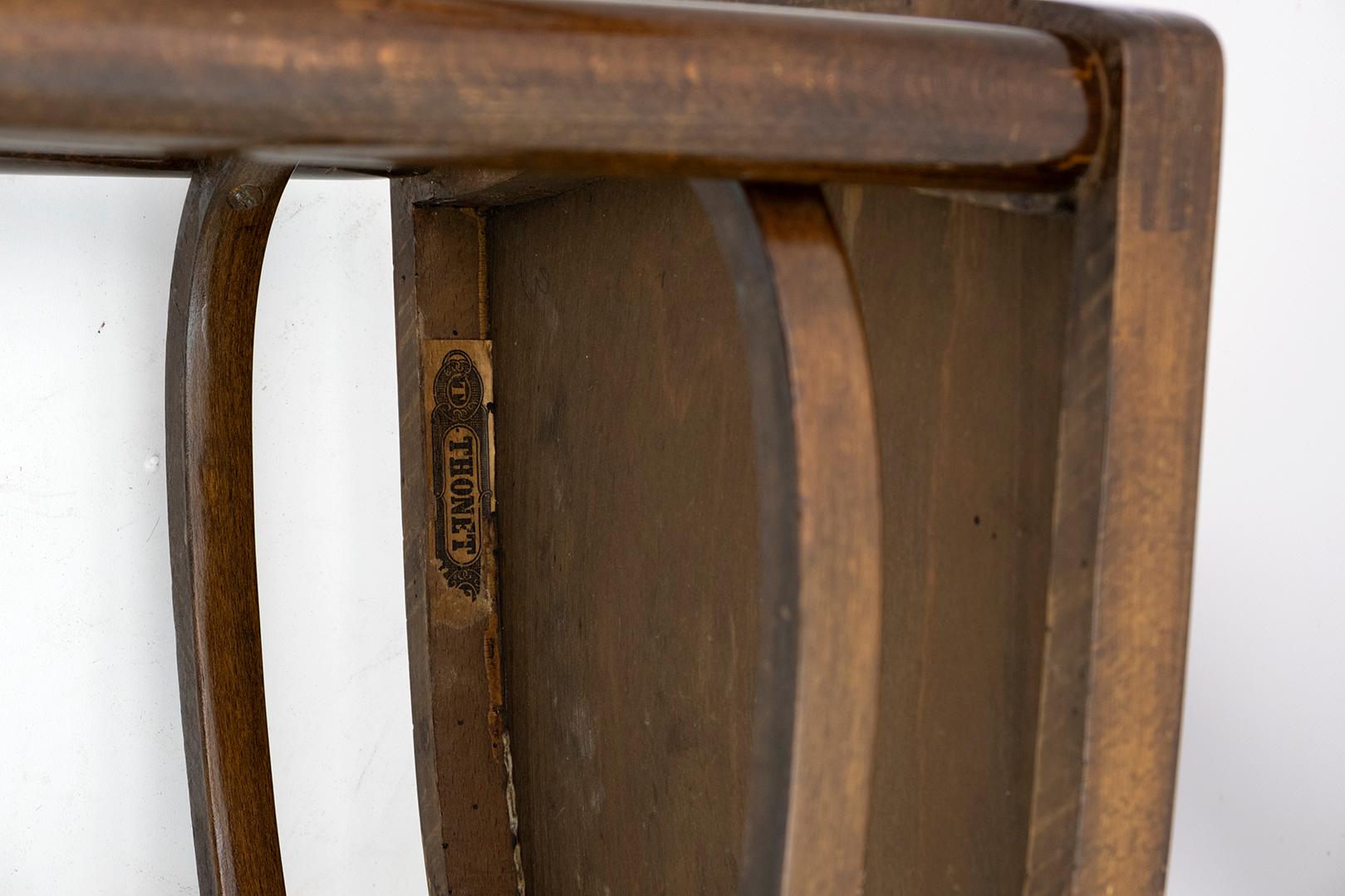 Thonet Austrian Curved Wood Two Chairs and Loveseat Bench, 1920s 14