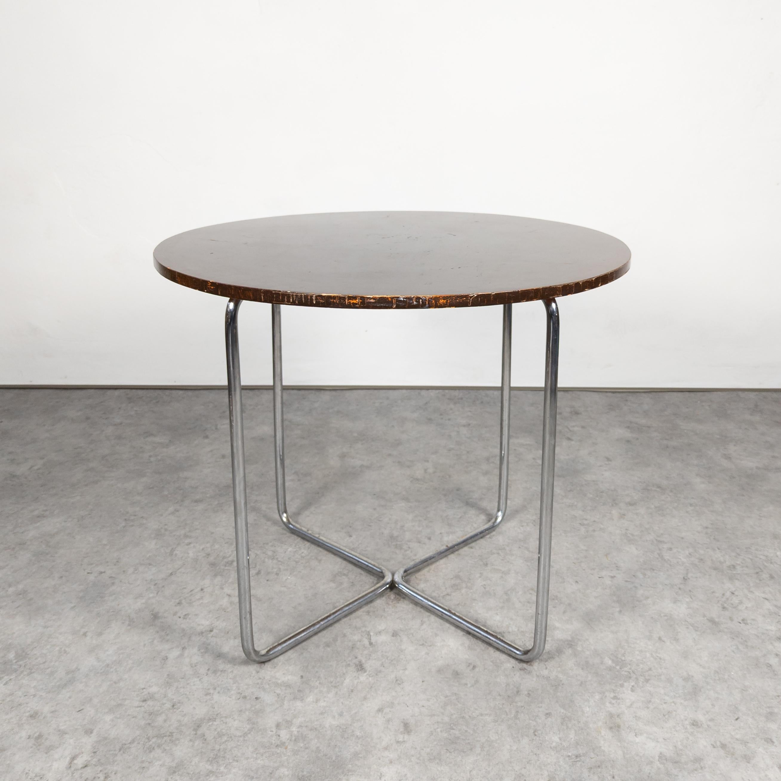 Bauhaus Thonet B 27 Tubular Steel Table by Marcel Breuer For Sale
