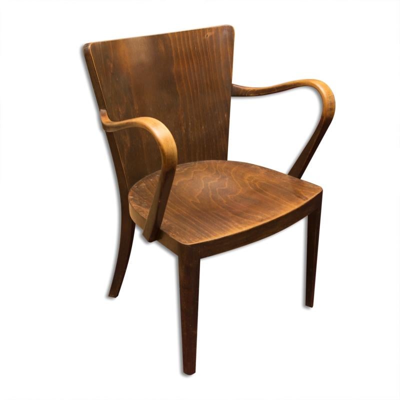 A rare desk armchair Thonet no. B-47, it was made in the 1920s in Bohemia. Label with a signature Thonet inside the seat frame. In very good condition. If features a beech wood and bentwood construction.



  