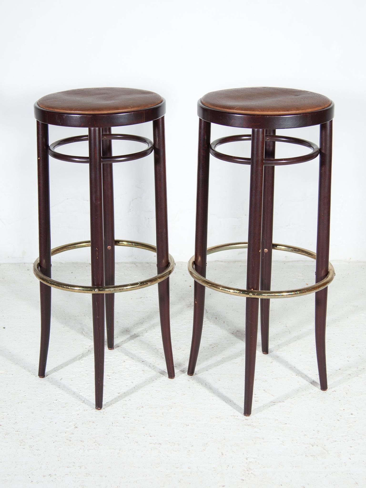 Thonet Bar Stools, 1970s set of Two, Austria In Good Condition For Sale In Antwerp, BE