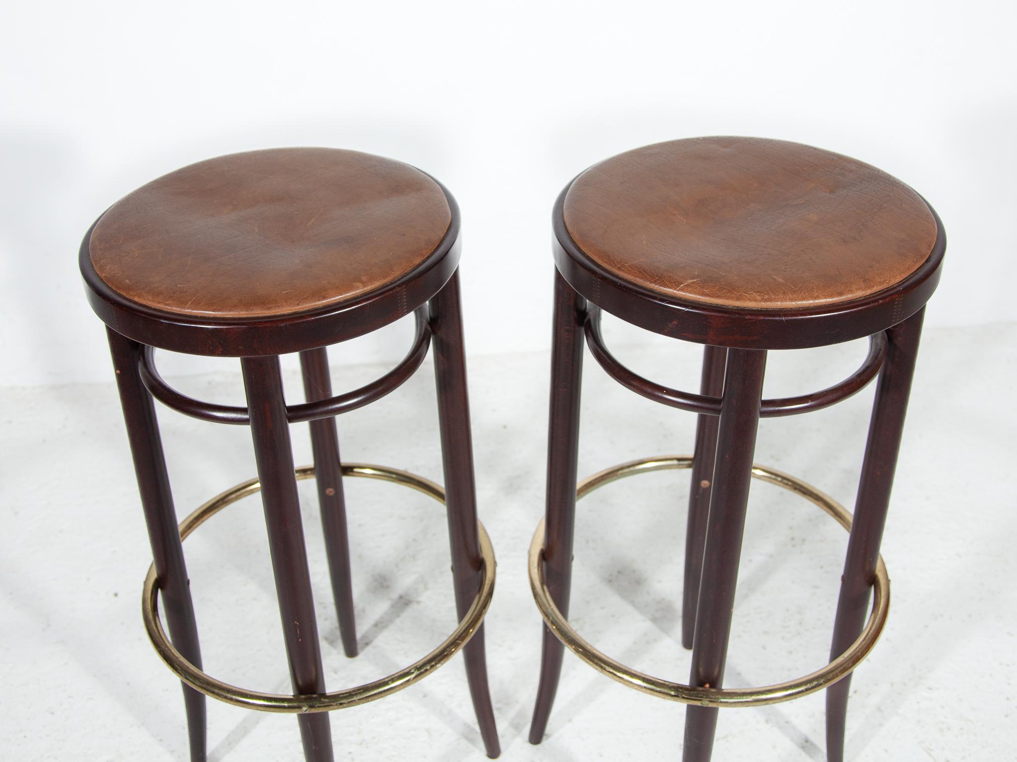 Late 20th Century Thonet Bar Stools, 1970s set of Two, Austria For Sale