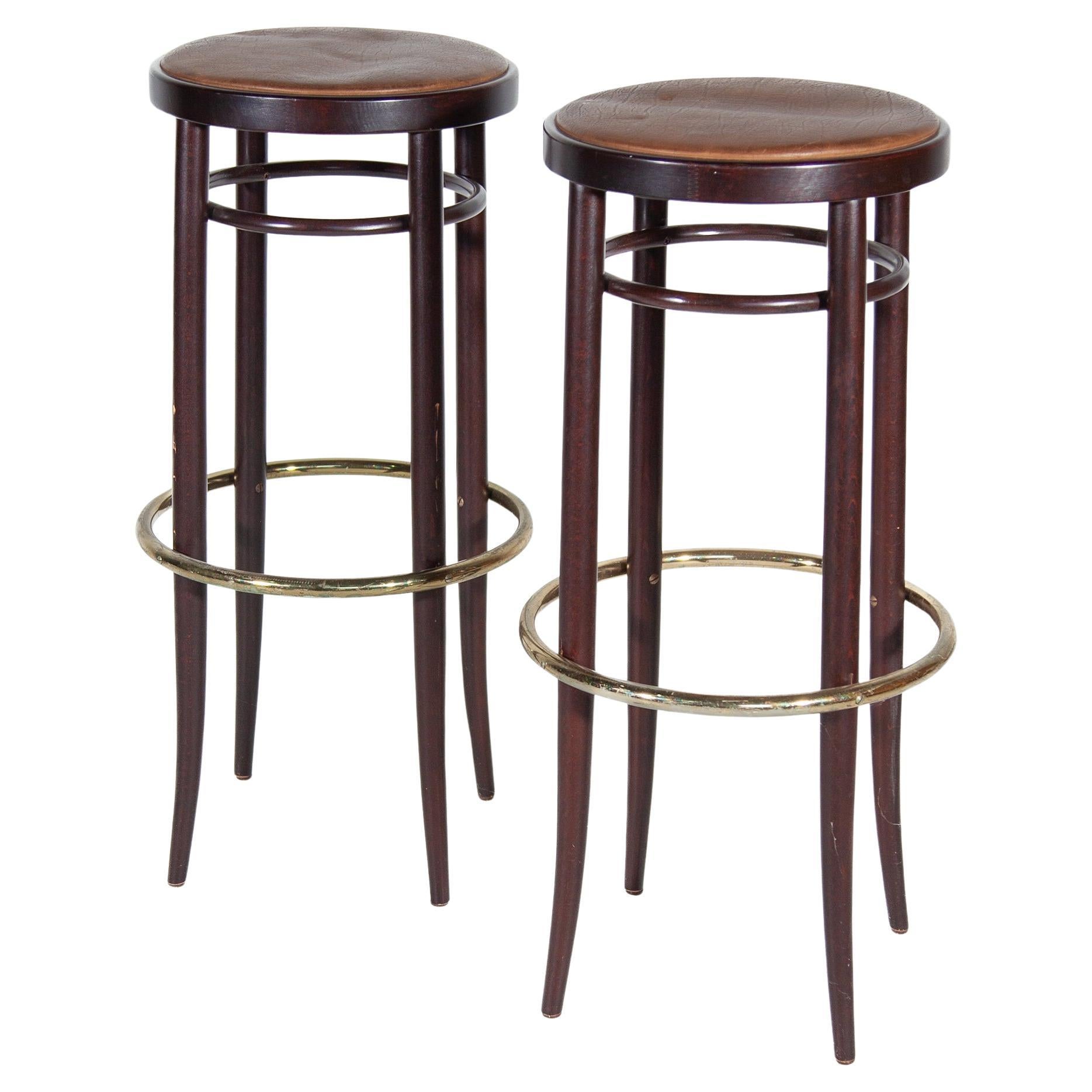 Thonet Bar Stools, 1970s set of Two, Austria For Sale