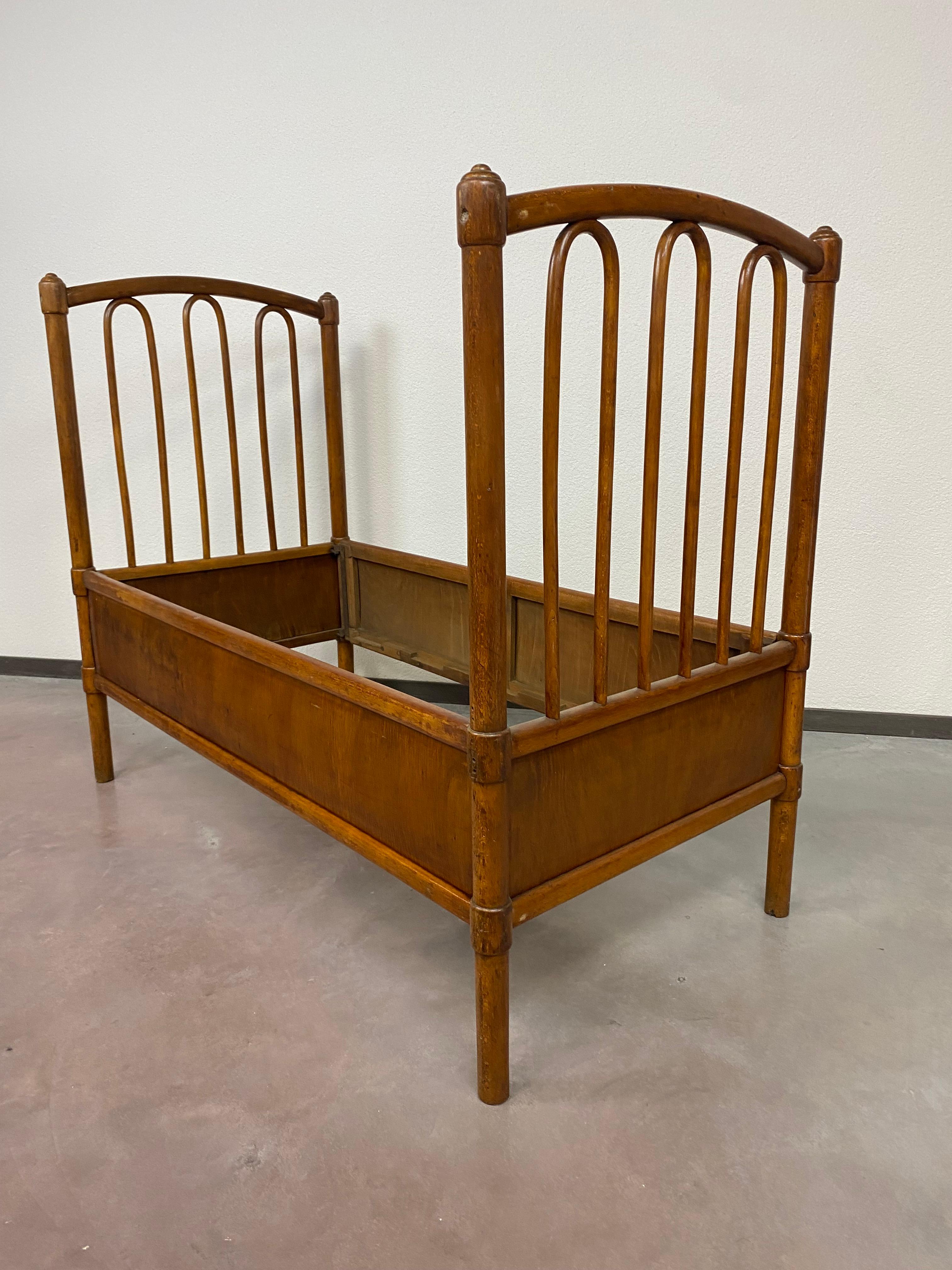 Thonet bed no.5 for a child. Wear consistent with age and use.
