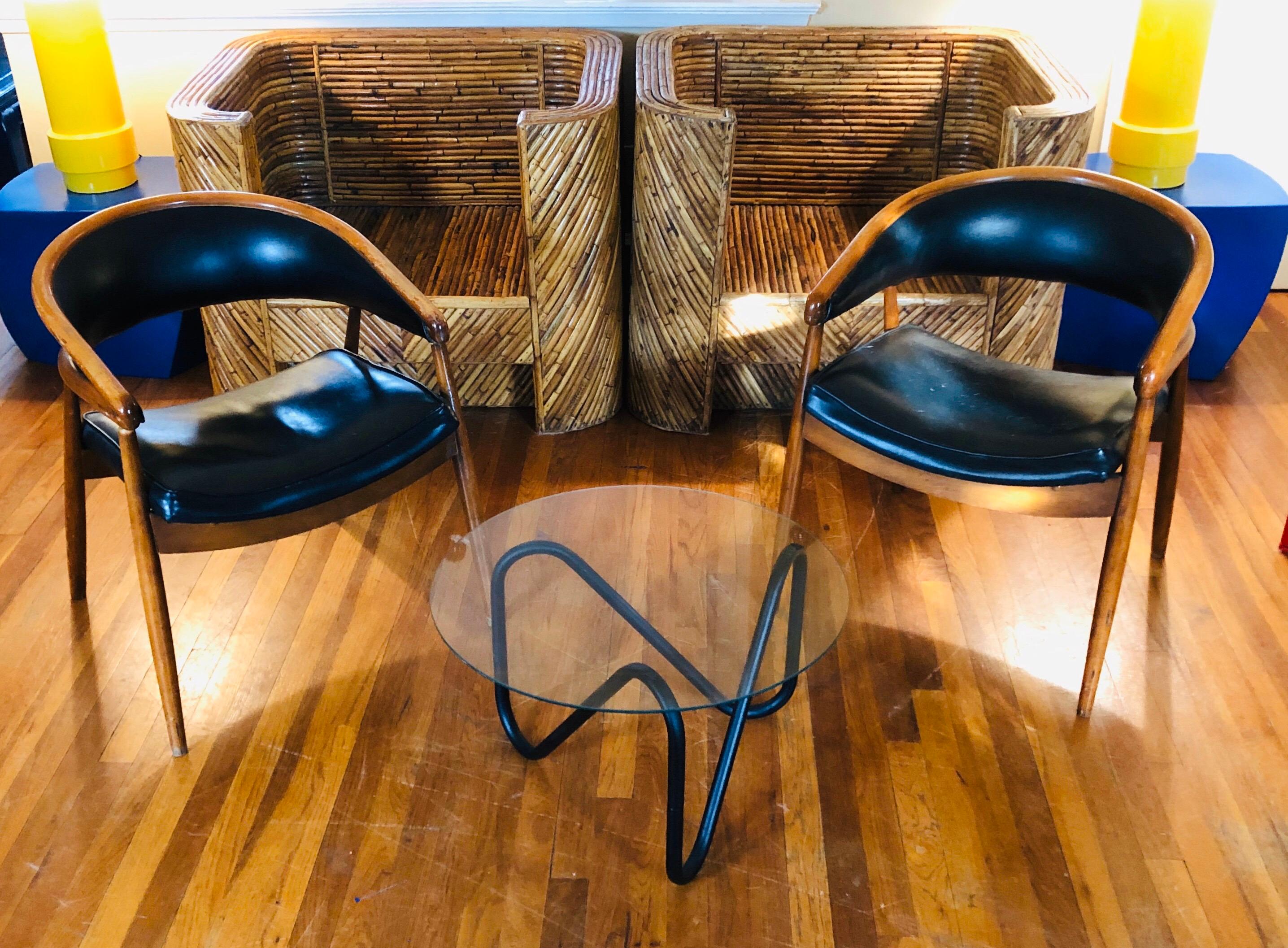 Mid-Century Modern Thonet Beech Curved Chairs in the taste of James Mont