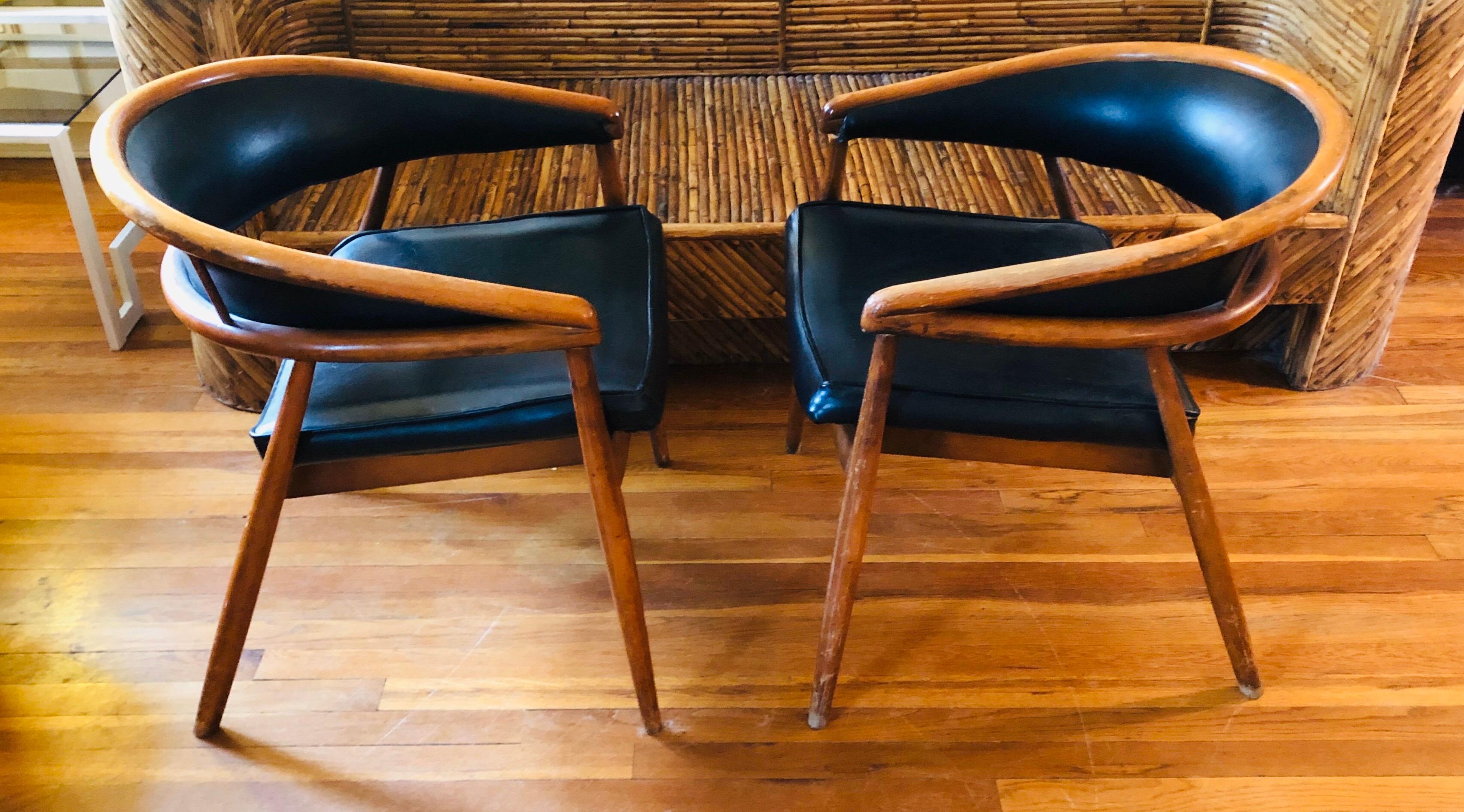 Thonet Beech Curved Chairs in the taste of James Mont In Good Condition In Philadelphia, PA