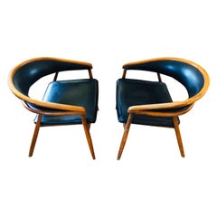 Thonet Beech Curved Chairs in the taste of James Mont