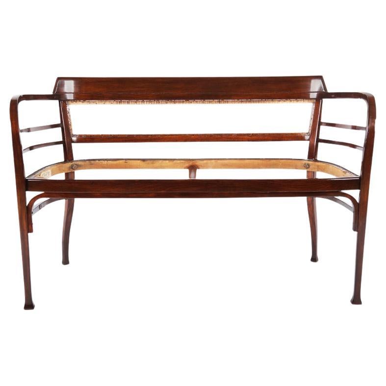 Vienna Secession Thonet bench attribute to Otto Wagner.
Wood is already dark nut stained, upholstery in leather, fabric or canning possible and in price included
Delivery time is about 6-8 weeks.
