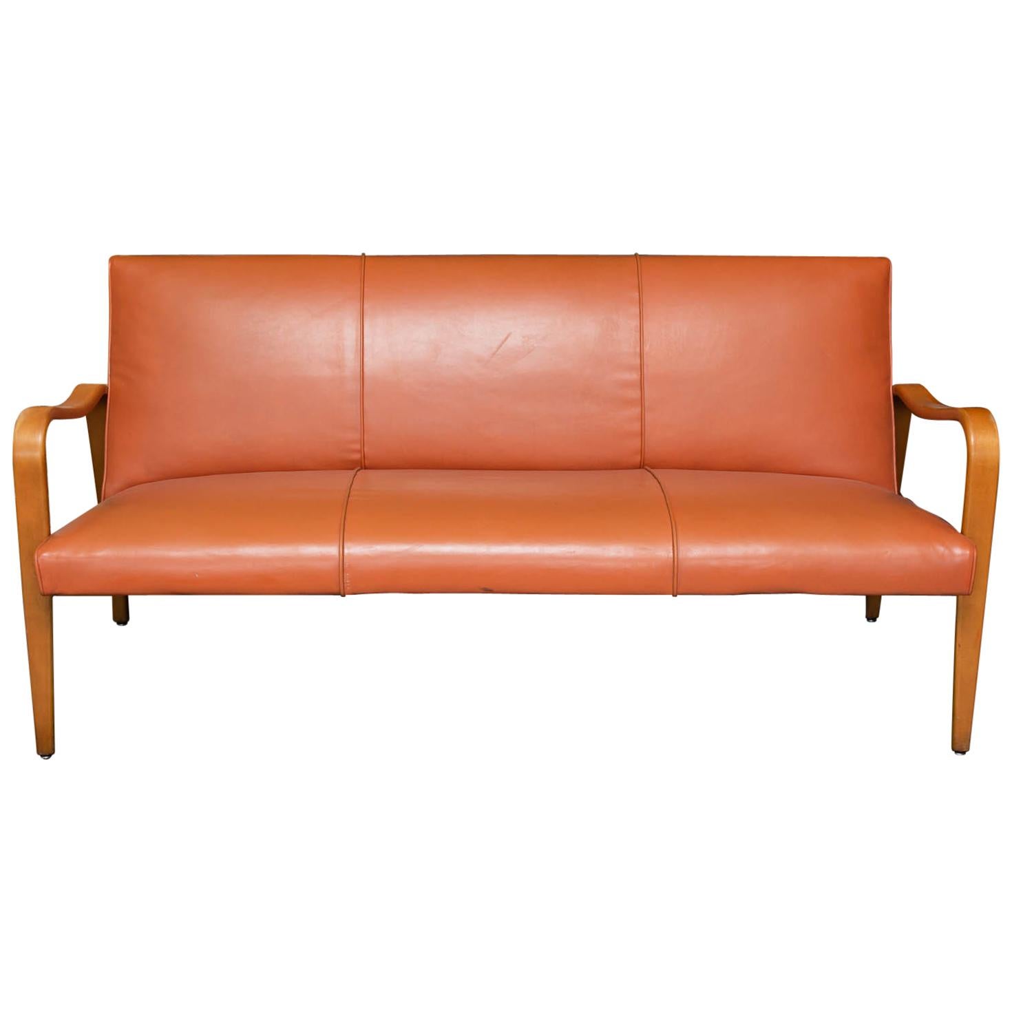 Thonet Bent Arm Leather Sofa
