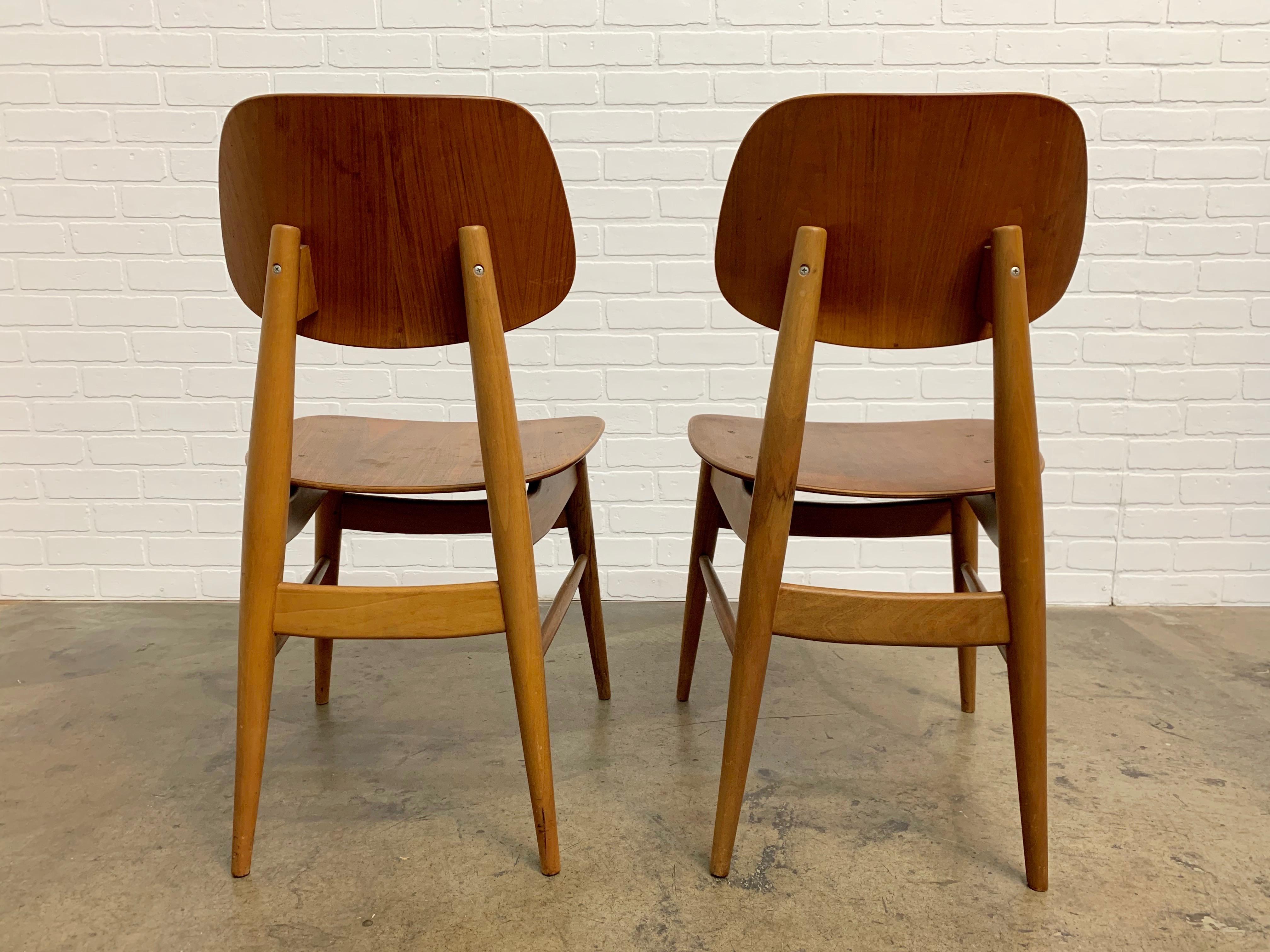 Mid-Century Modern Thonet Bent Walnut Plywood Chairs