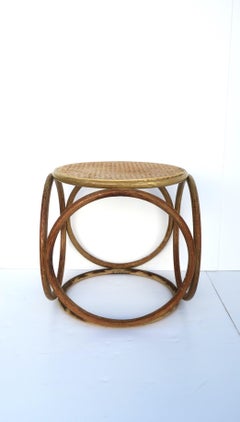 Bentwood Wicker Cane Side Table Thonet Style