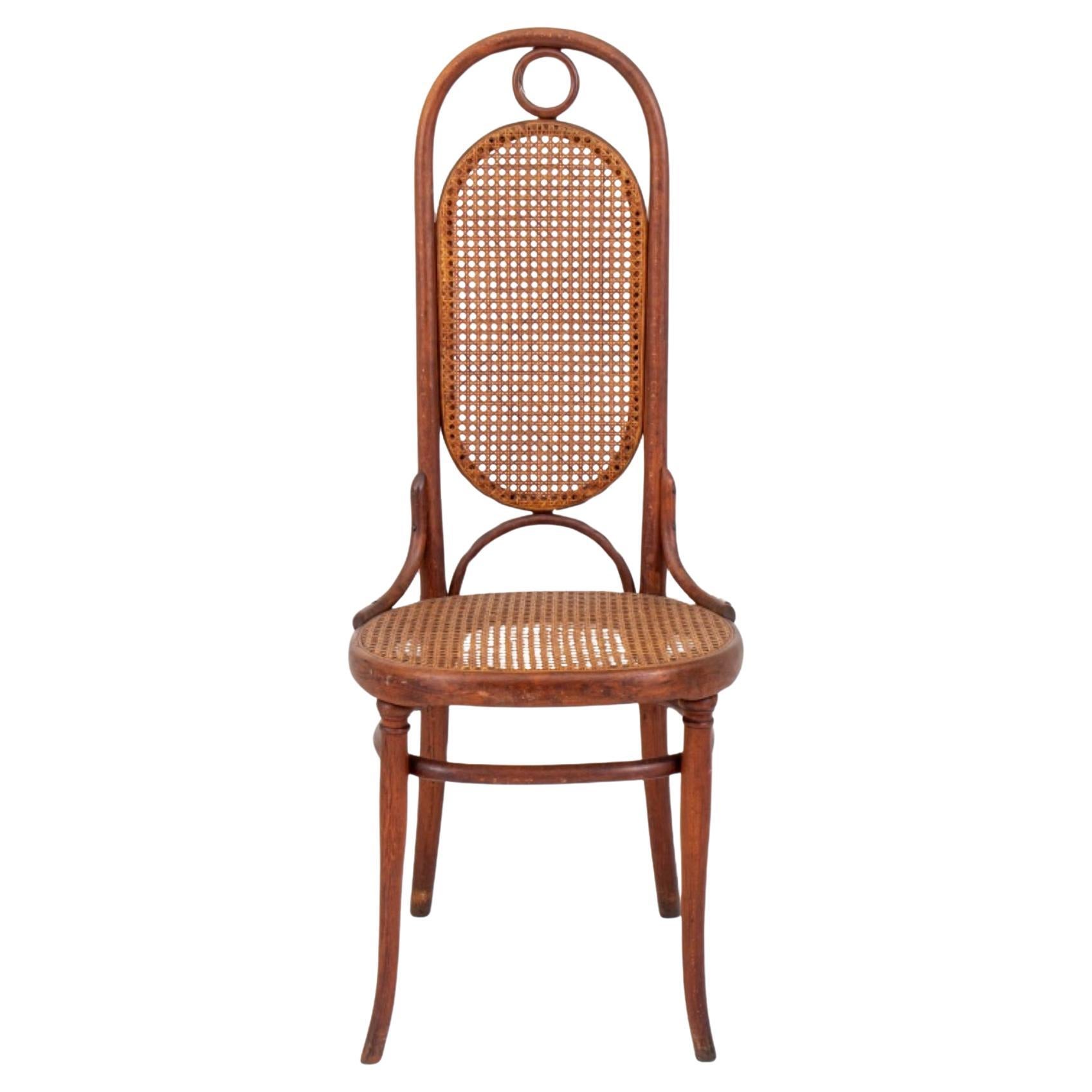 Chaise d'appoint Thonet n° 207r en bois cintré et canné