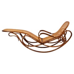 Thonet Bentwood and Rattan Rocking Chaise Model 7500