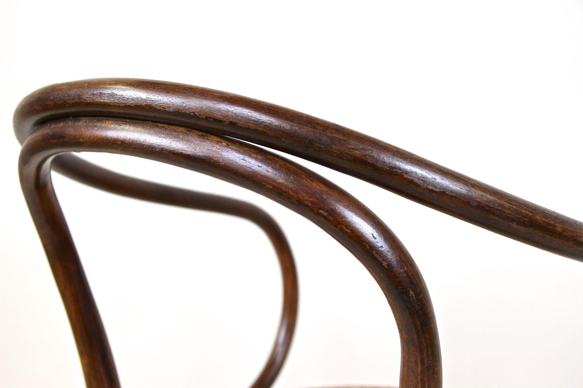 Cane Thonet Bentwood Armchair Mod. No. 209 with Viennese Mesh, Austria circa 1900
