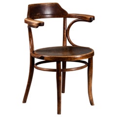 Thonet Bentwood Armchair With Decorative Seat, Vienna, Austria