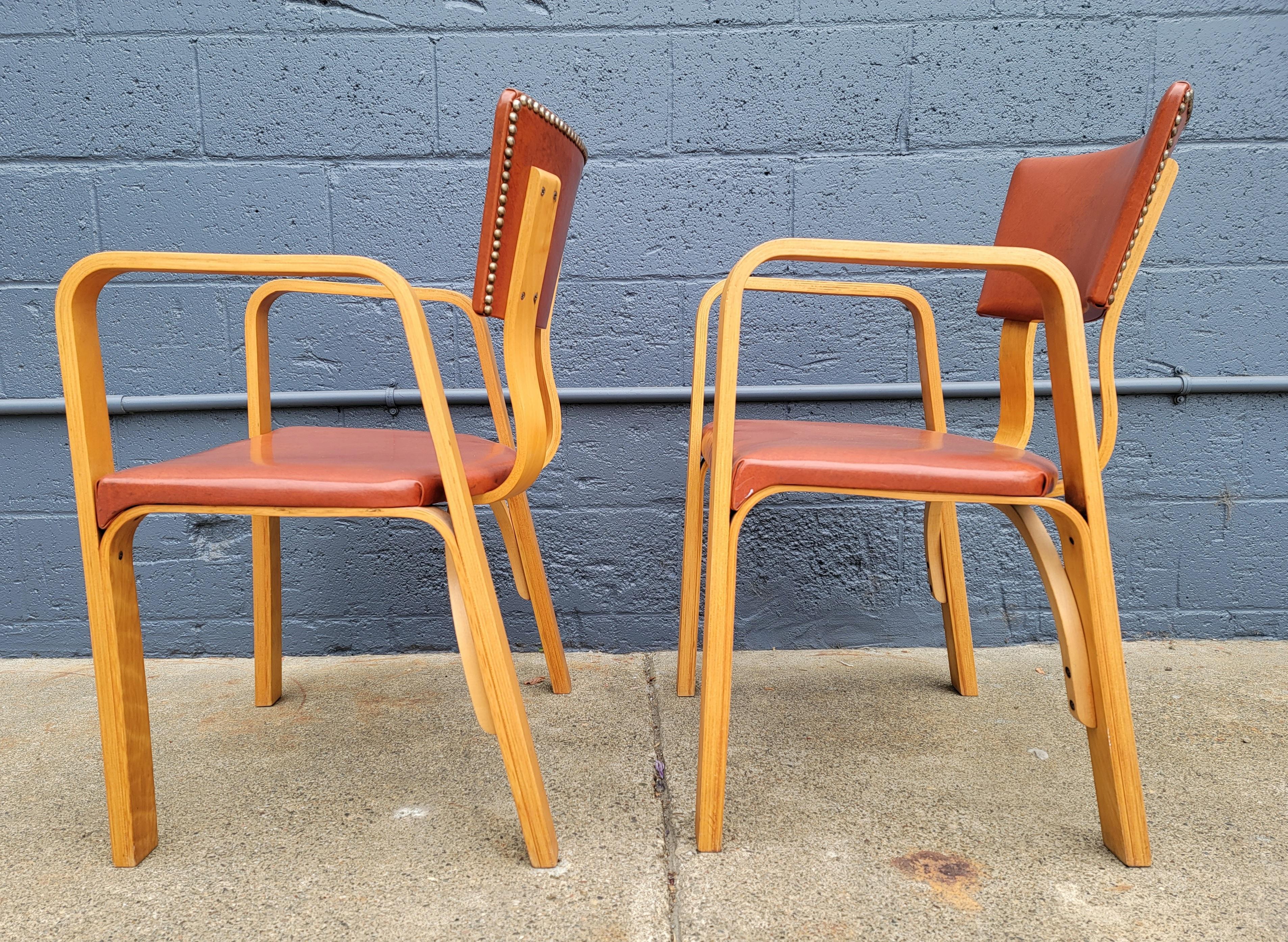 American Thonet Bentwood Armchairs, a Pair
