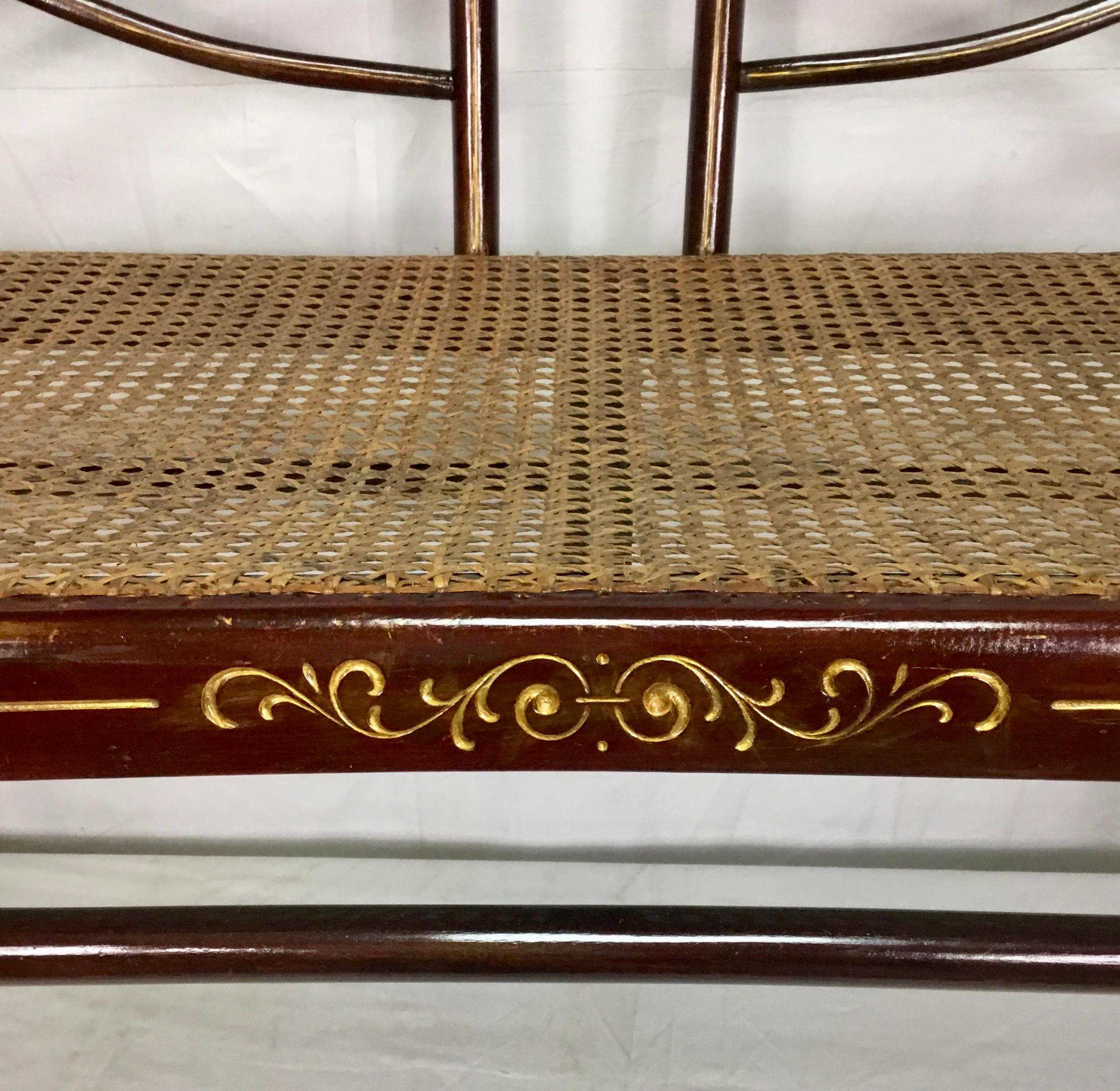 Banquette in bentwood and cane by Thonet, Austria, late 19th century 1