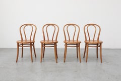 Thonet Bentwood Cafe Chairs with Carved Floral Seats, Set of Four