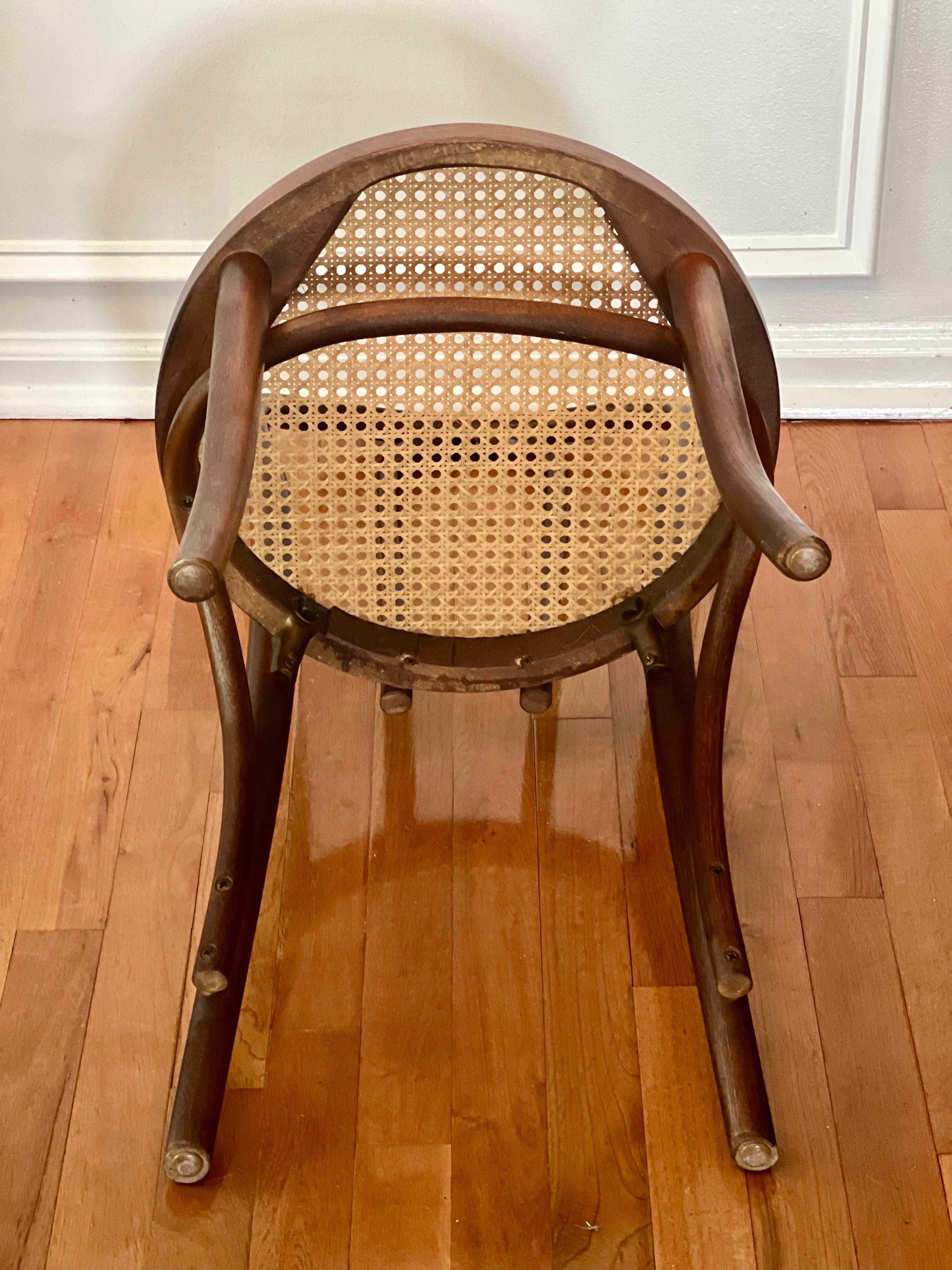 Thonet Bentwood Cane Bistro or Side Chair, 1920's For Sale 6