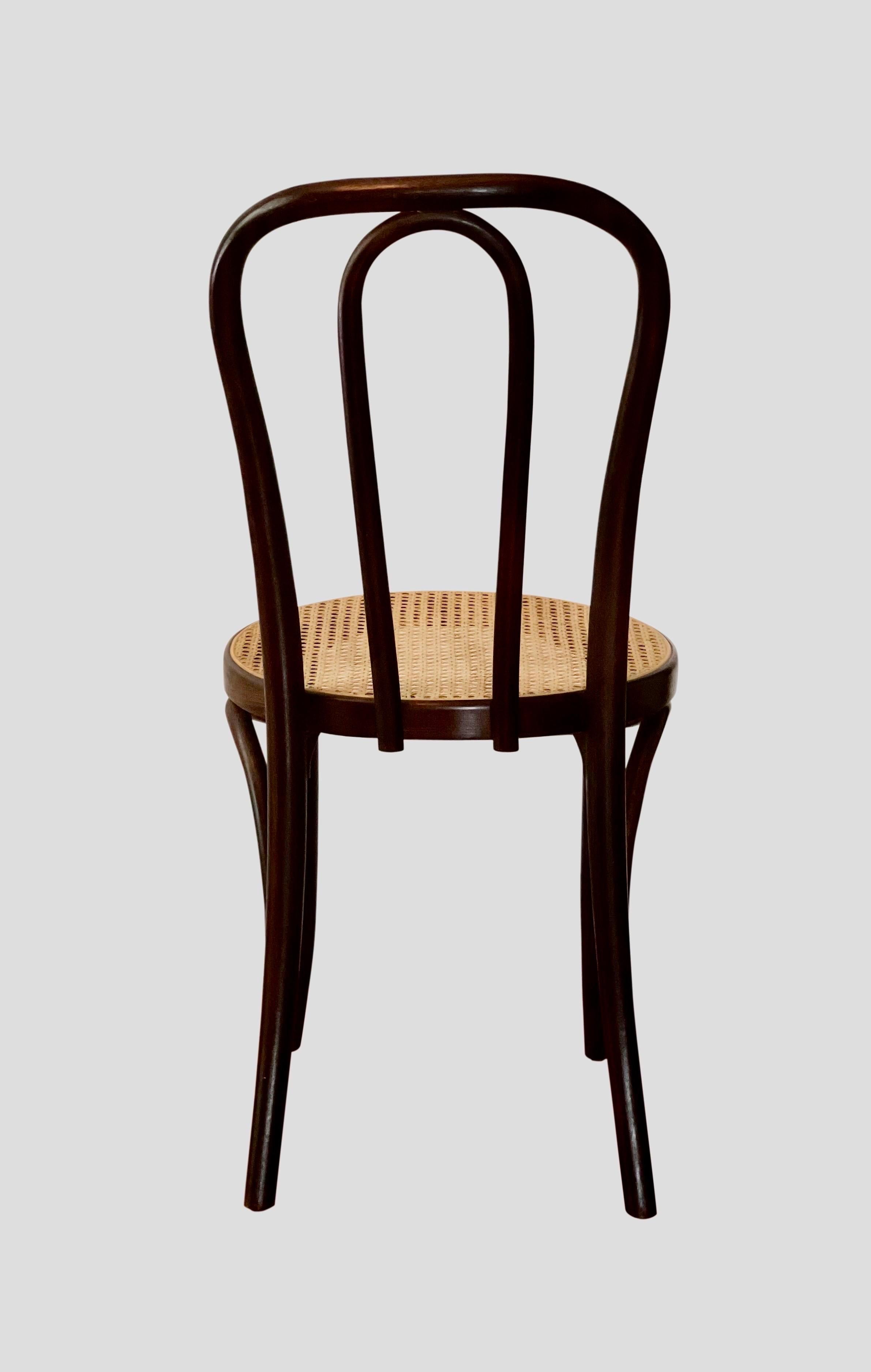 Bauhaus Thonet Bentwood Cane Bistro or Side Chair, 1920's For Sale