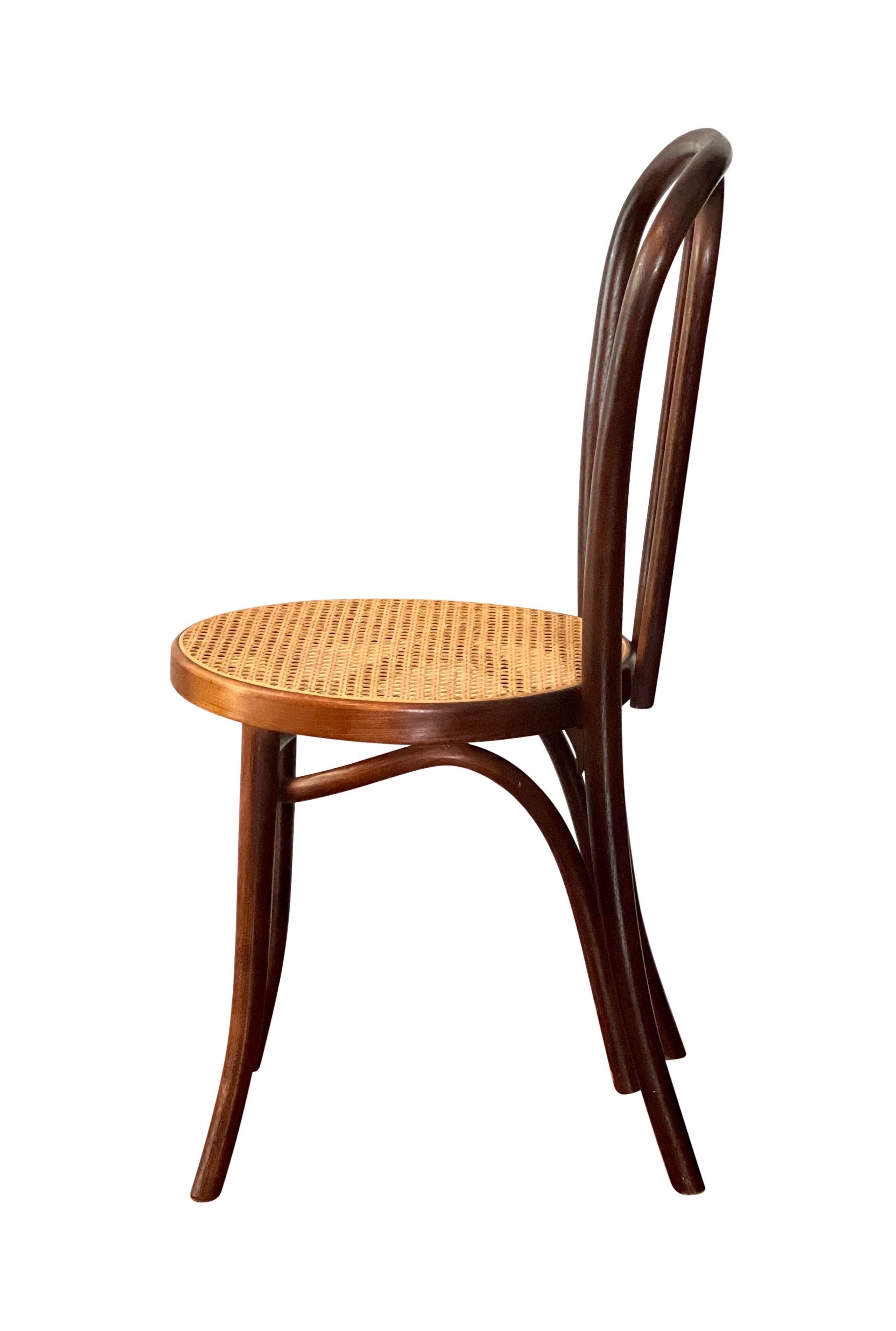 European Thonet Bentwood Cane Bistro or Side Chair, 1920's For Sale