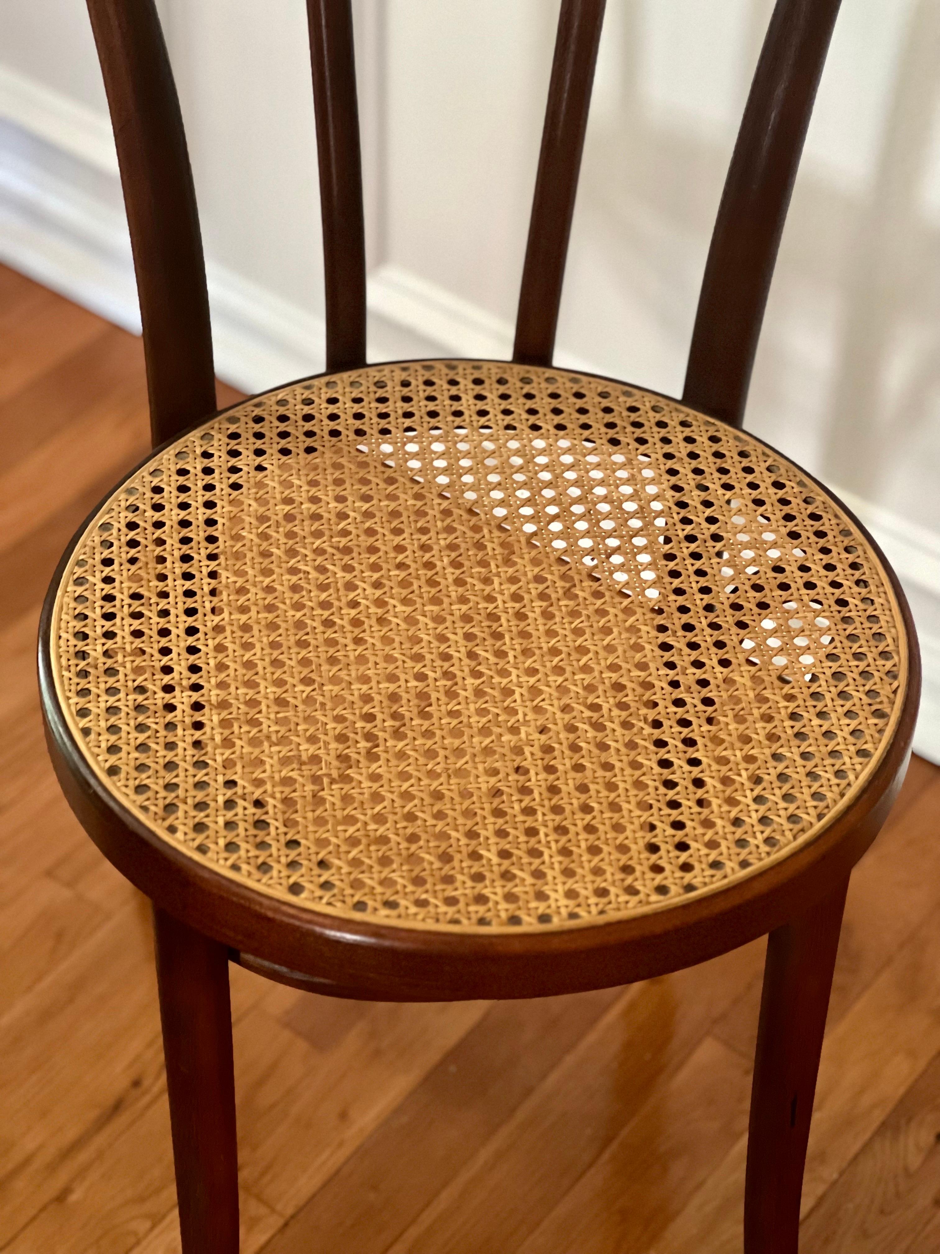 Thonet Bentwood Cane Bistro or Side Chair, 1920's In Good Condition For Sale In Doylestown, PA