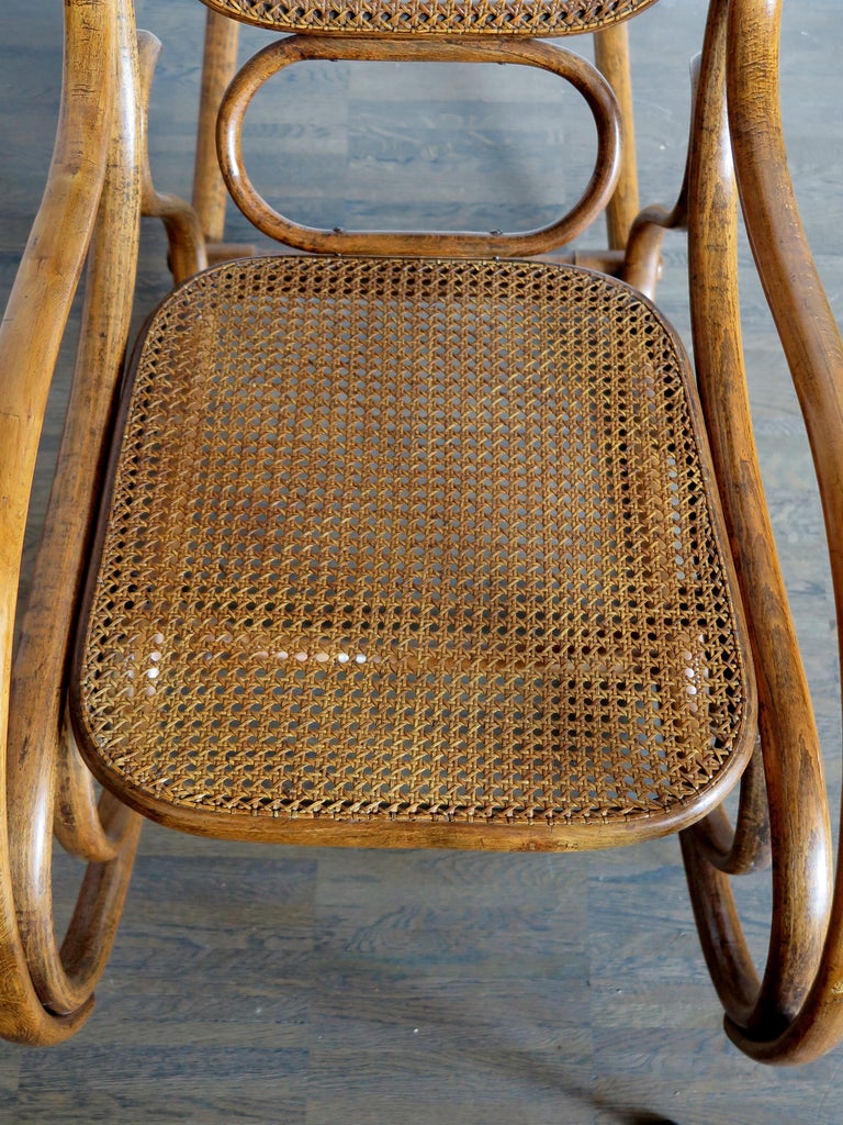 Thonet Bentwood Cane Rocking Chair, 1920s at 1stDibs | 1920s rocking ...