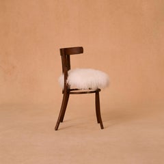 Thonet Bentwood Chair Reupholstered in Mongolian Sheepskin