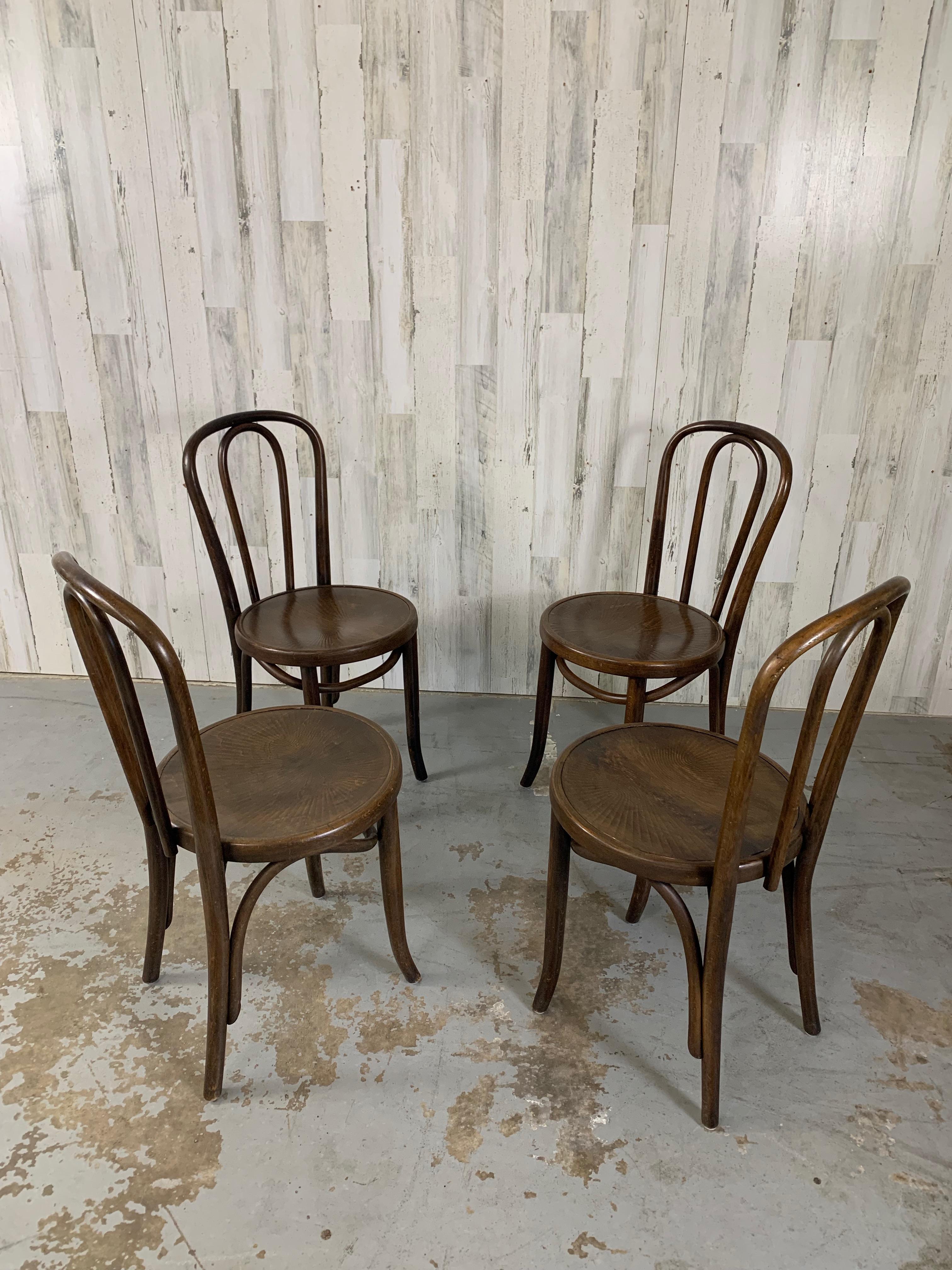 European Thonet Bentwood Chairs set of Four
