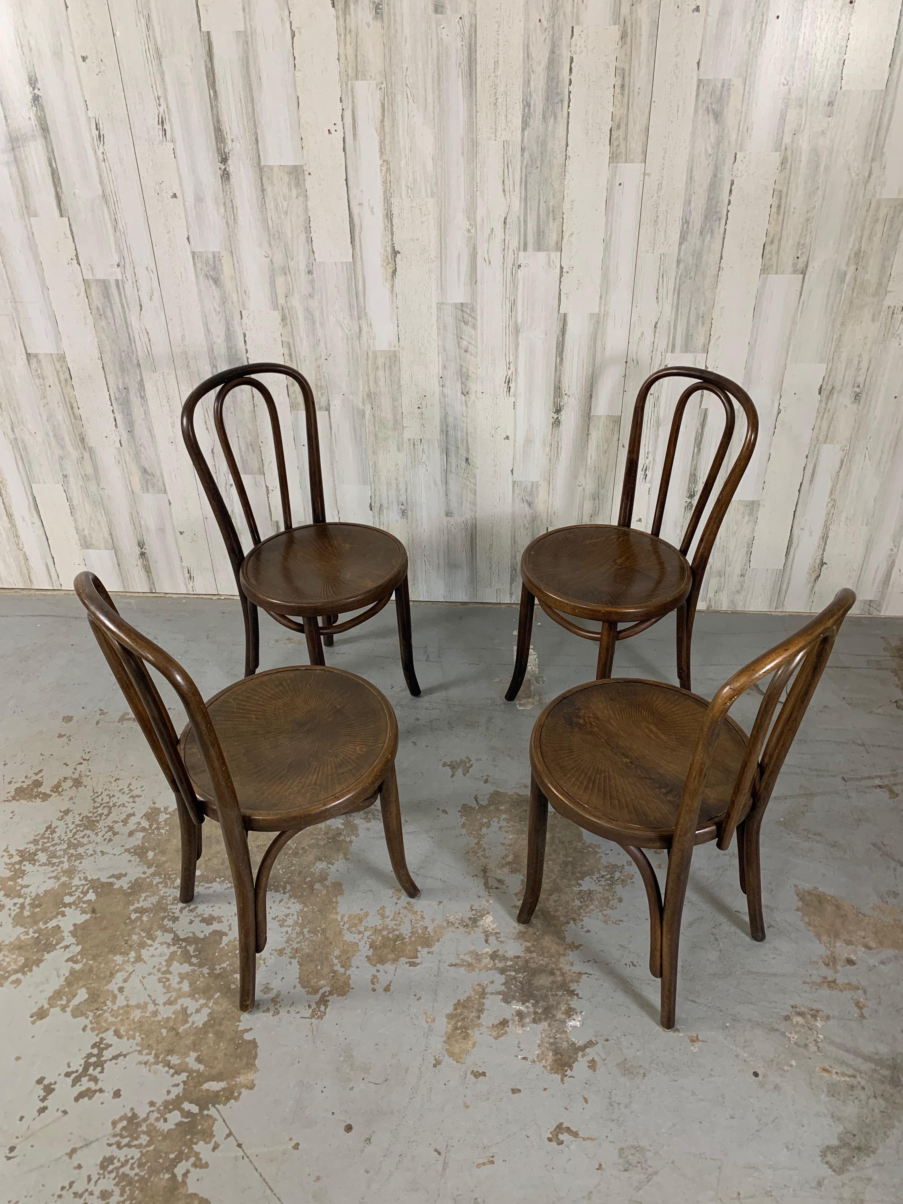 20th Century Thonet Bentwood Chairs set of Four