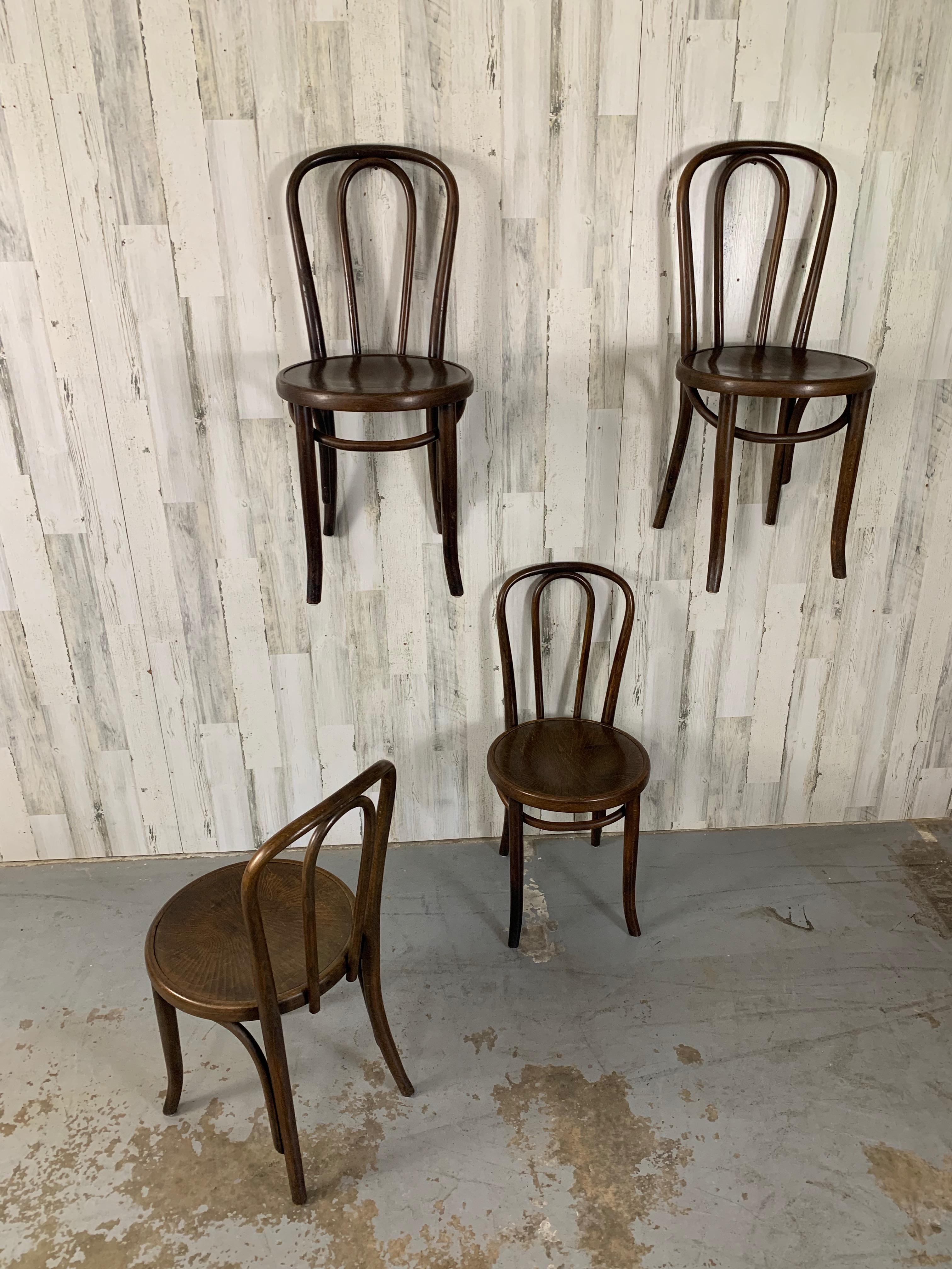 Iron Thonet Bentwood Chairs set of Four