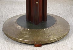 Thonet Bentwood Coffee Table with Hammered Brass Base, Austria, circa 1915