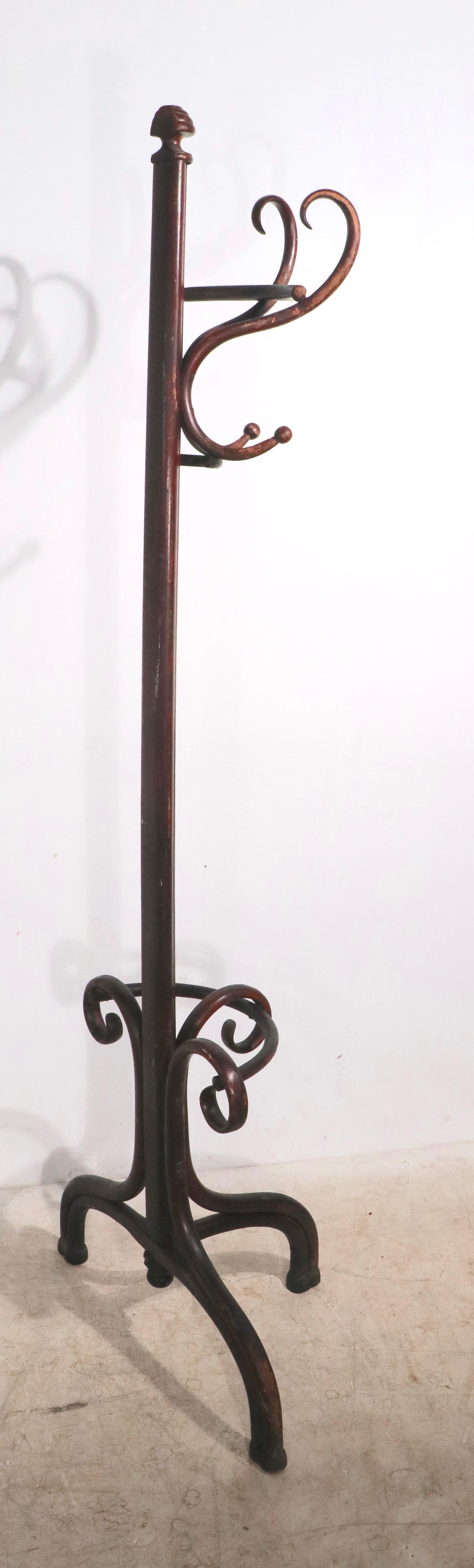 20th Century Thonet Bentwood Half Round Coat Tree Rack Stand