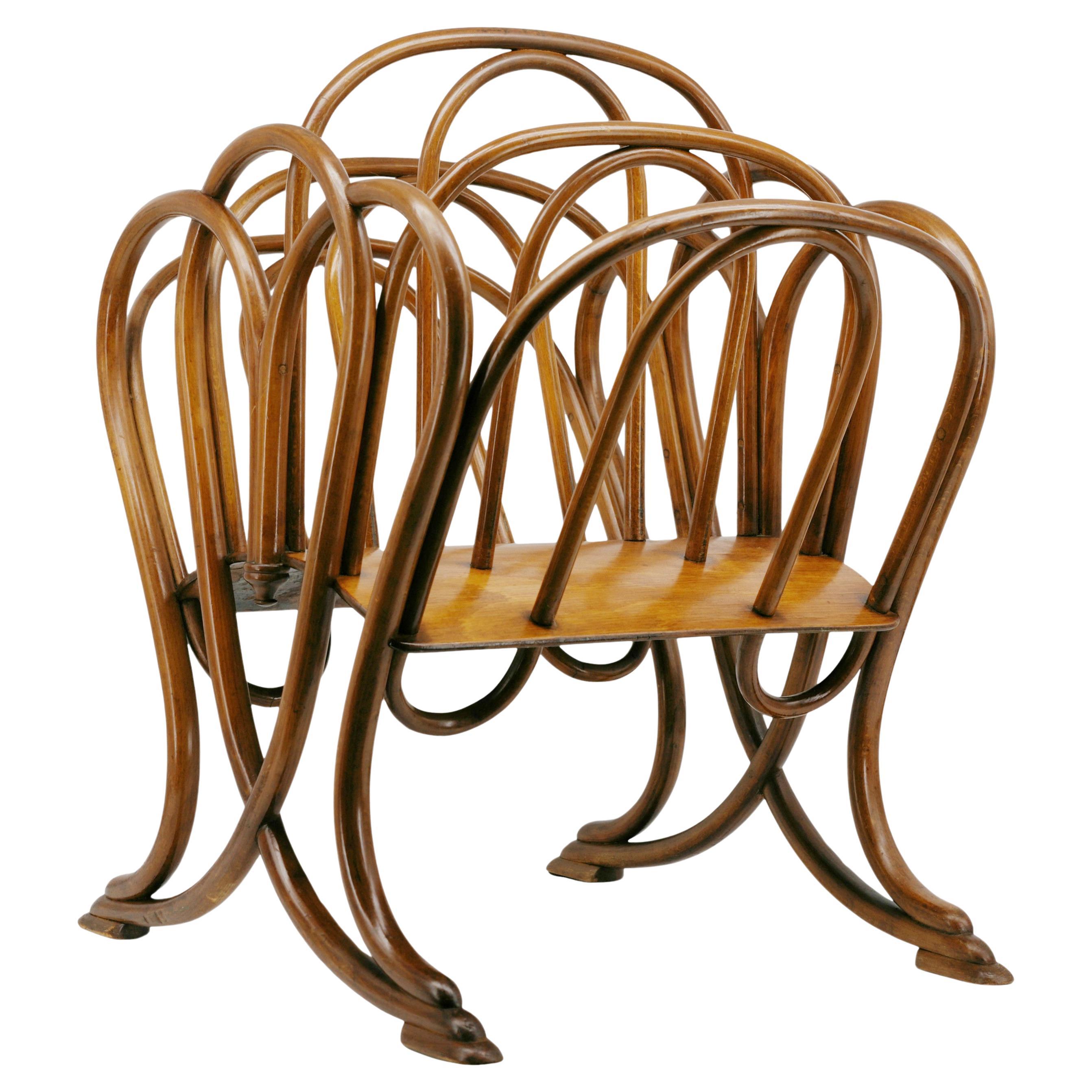 THONET Bentwood Magazine Rack, ca.1880 For Sale