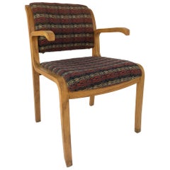 Thonet Bentwood Oak Upholstered Armchair, circa 1970s