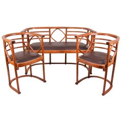 Thonet Bentwood Seating Set Design J. Hoffmann Art Nouveau, Austria, ca. 1910