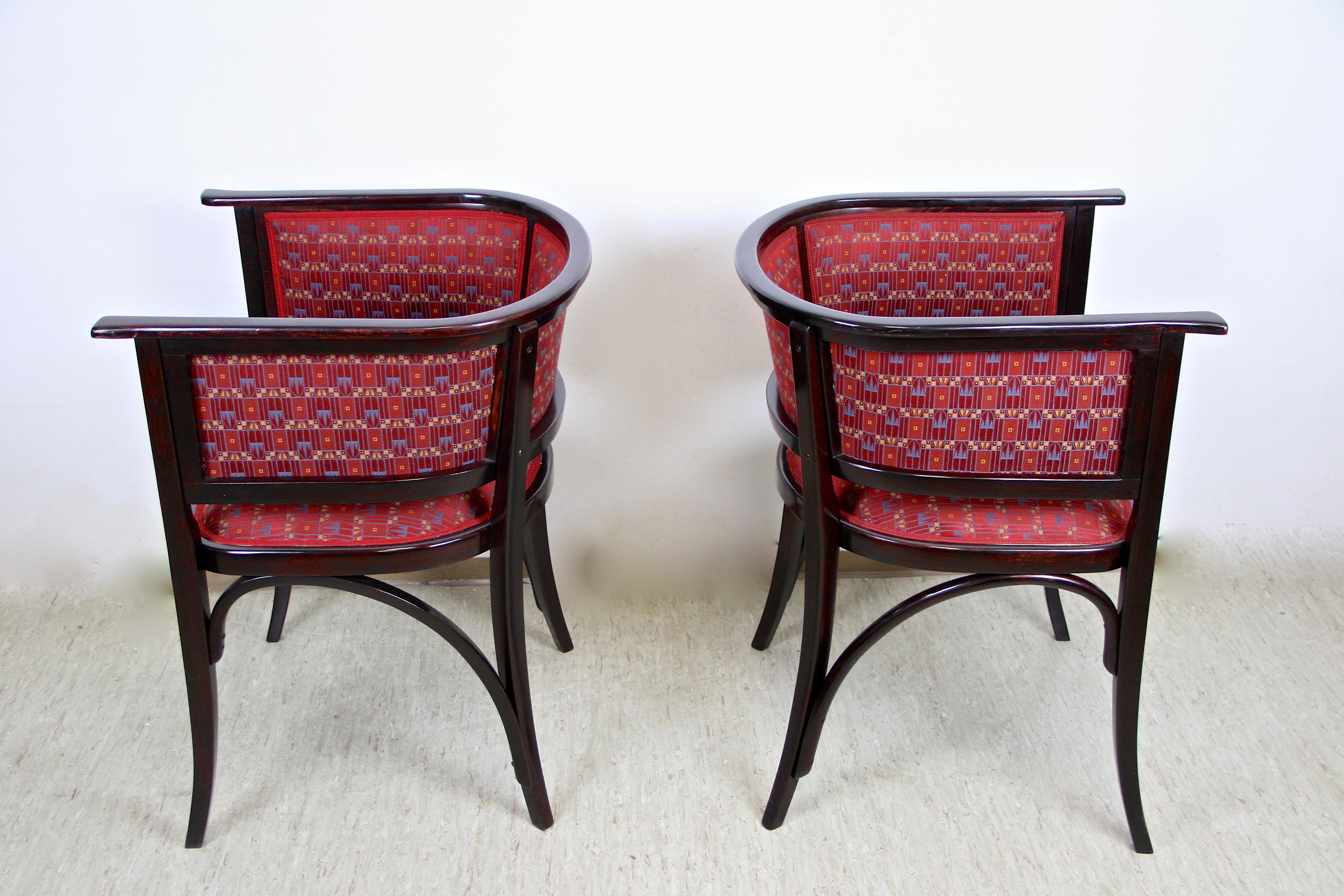 Thonet Bentwood Seating Set with Two Armchairs and Bench, Austria, circa 1910 11
