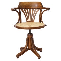 Thonet Bentwood Swivel Chair Viennese braid
