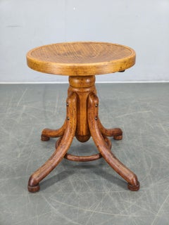 Thonet Bentwood Swivel Piano Stool, Czechoslovakia 1930s