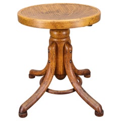 Thonet Bentwood Swivel Piano Stool, Czechoslovakia 1930s