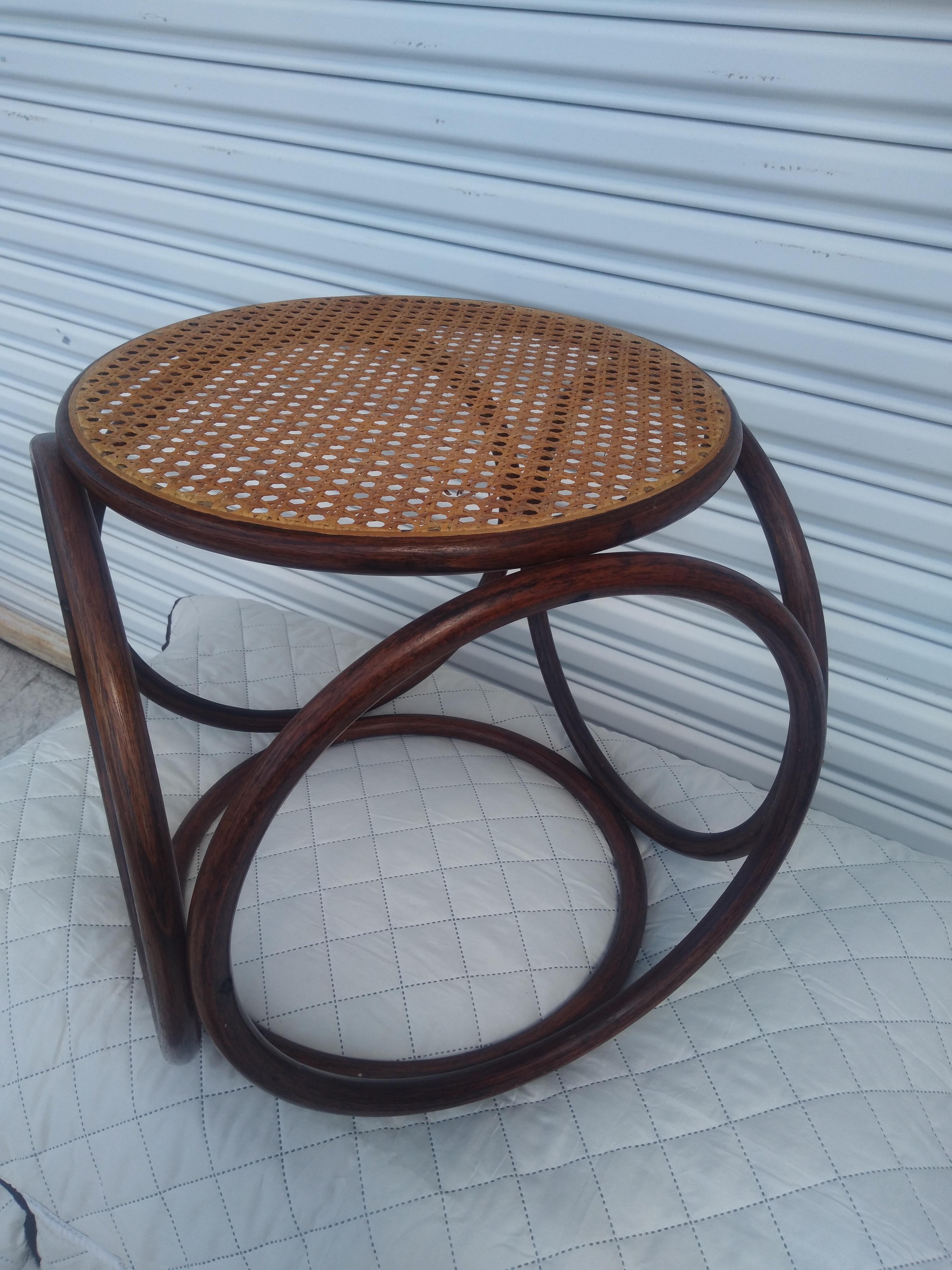 German Thonet Bentwood with Cane Top Stool