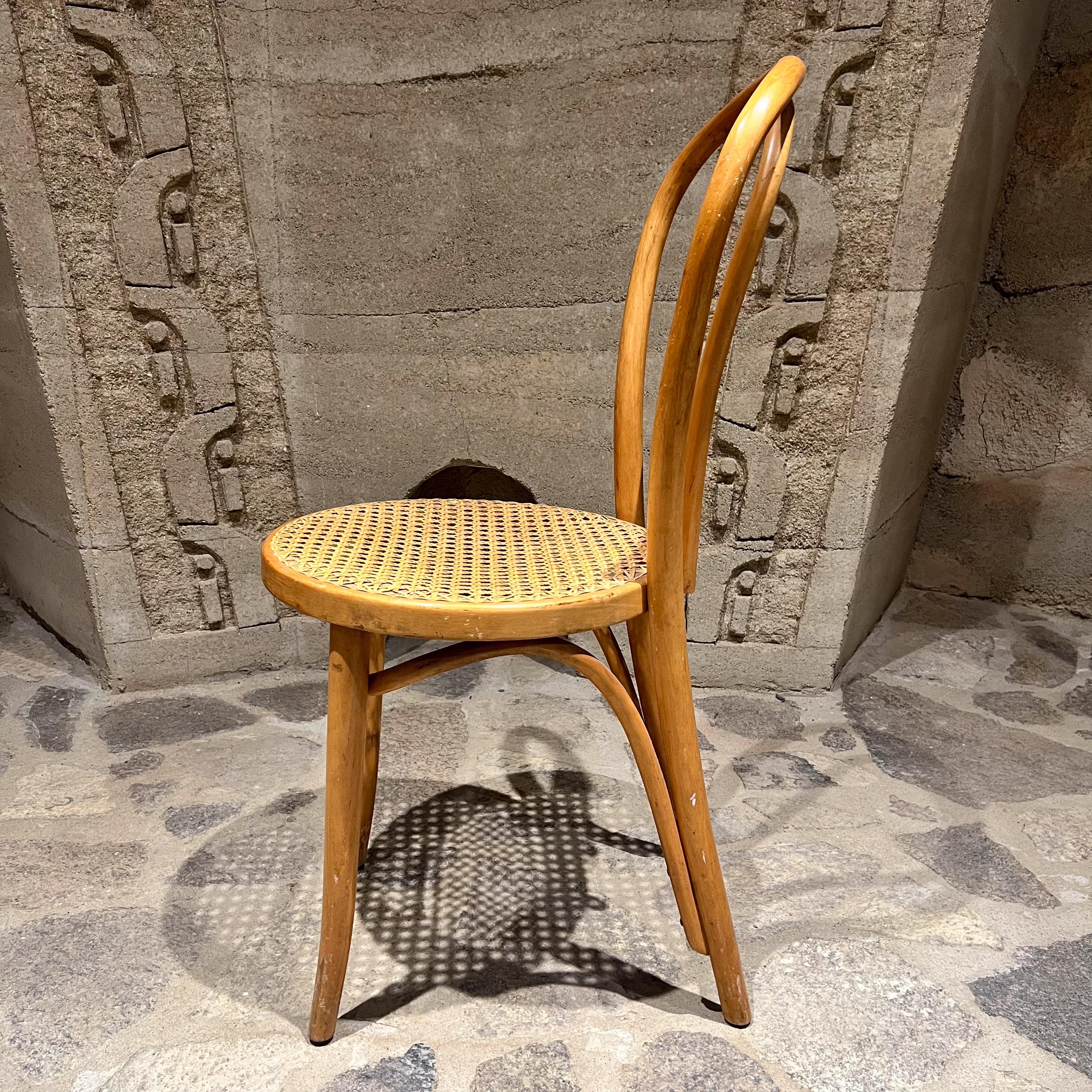 Polish Thonet Bistro Cafe Dining Chair Bentwood and Cane